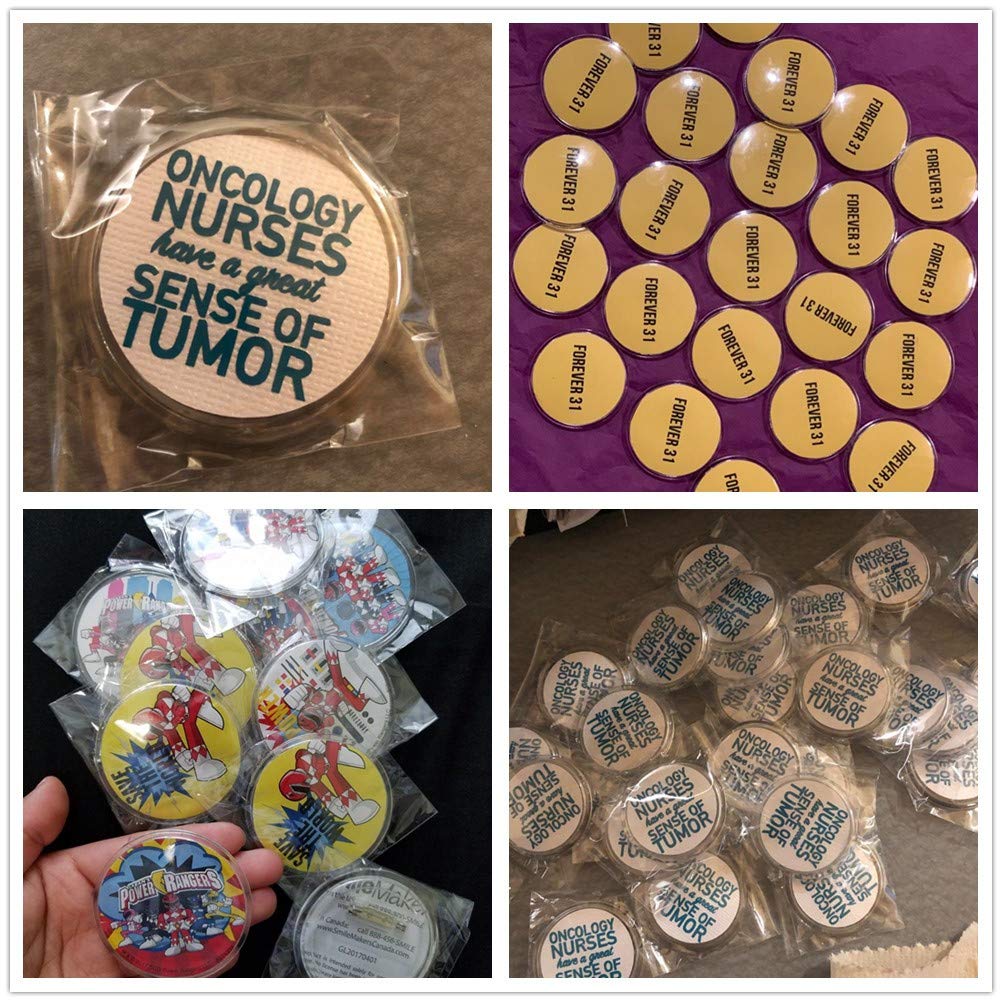 Yesland 60 Packs 2.4 Inch Acrylic Design Button - Clear Badges Kit with Pin Blank Button Pins for Craft Supplies, Activities, DIY Badges, Office, School