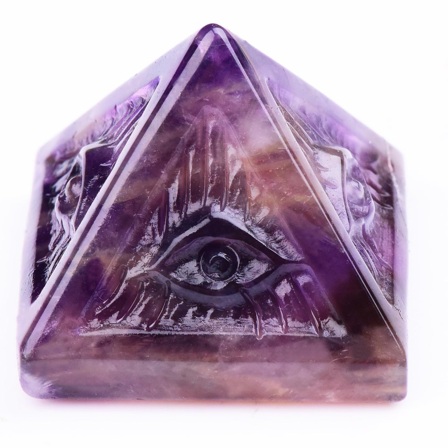 QLRSUXN Amethyst Healing Crystal Pyramid,Natural Stone Purple Pyramid for Meditation, Reiki Energy, Chakra Balancing,Energy Enhancement Great Gift for Home Decor, Office Desk, and Spiritual Practices