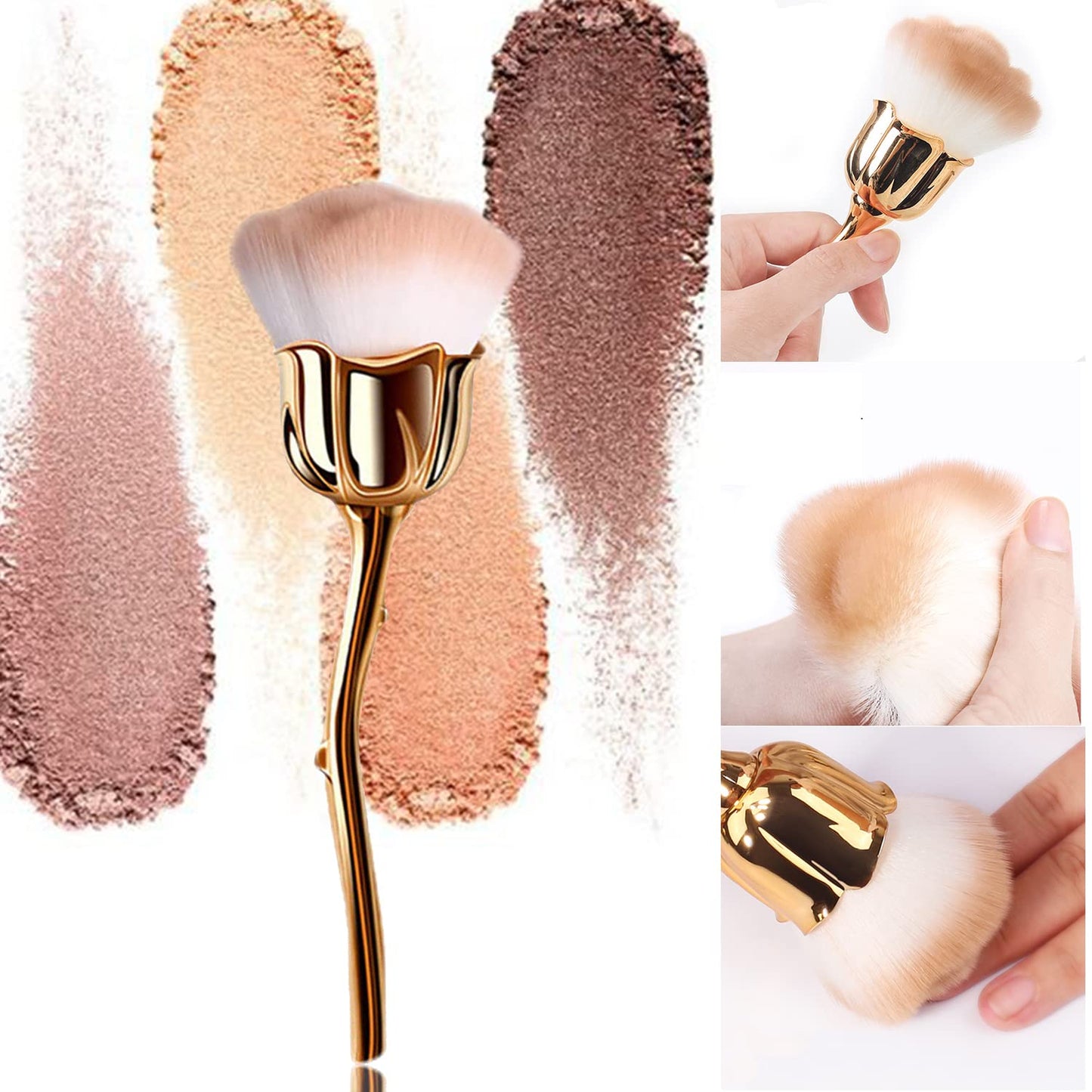 DANNEASY 2pcs Nail Dust Brush Rose Nail Brushes for Cleaning Dust Nail Powder Brush Nail Duster Makeup Blush Brush Acrylic Nail Art Brushes Nail Tools Kit