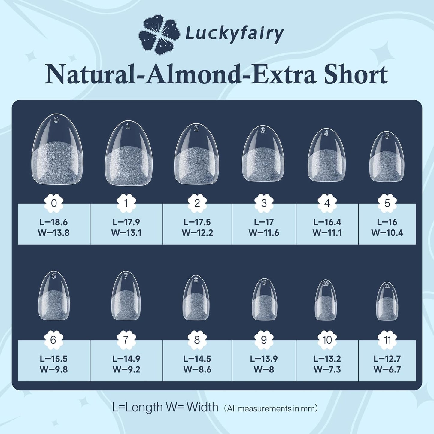 Extra Short Almond Nail Tips, 240pcs Soft Gel Pre-Shaped Acrylic Fake Nails, Half Matte Full Cover Clear Gelly Press on Flase Nail Tips for Extension Nail Manicure Home DIY 12 Sizes