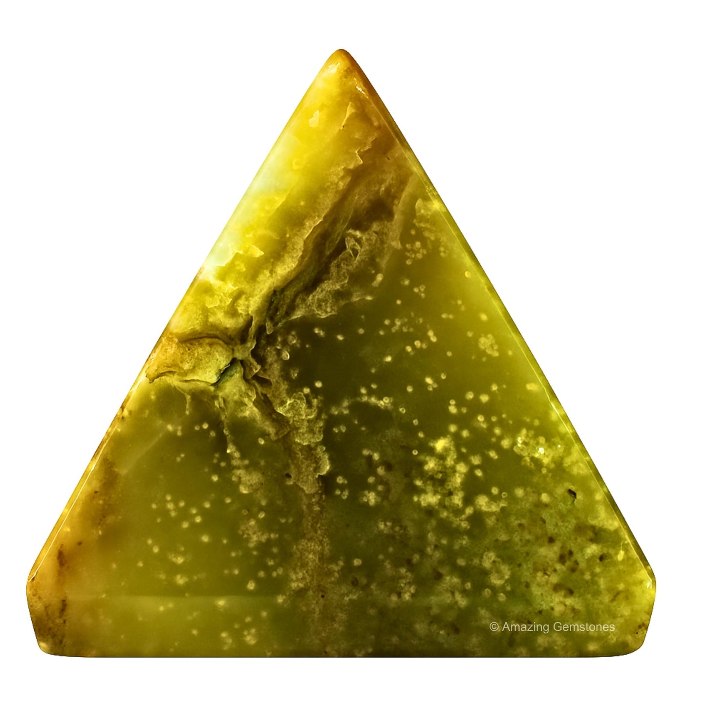 Amazing Gemstone Green Opal Pyramid Crystal Healing Stones - 1.5" Great Pyramid Figurine of Natural Stone Pyramid for Meditation, Reiki, Chakra Balancing and Crystal Pyramids Grid
