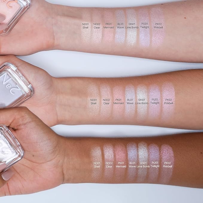 2aN Pure Glash Highlighter PU01 Twilight – Glass-Like Sheen Powder Highlighter for a Natural, Radiant Glow | Buildable, Long-Lasting, Lightweight Formula