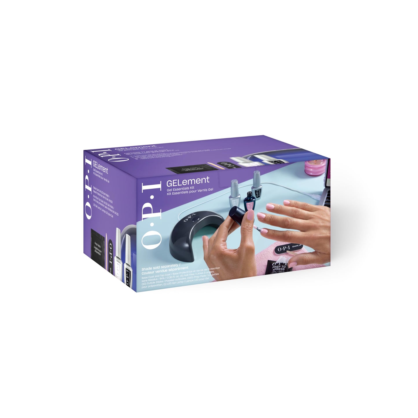 OPI GELement Starter Essentials Kit | Includes Base Coat, Top Coat, LED Curing Lamp, & Prep Supplies | DIY Professional Salon Quality Gel Manicure Results