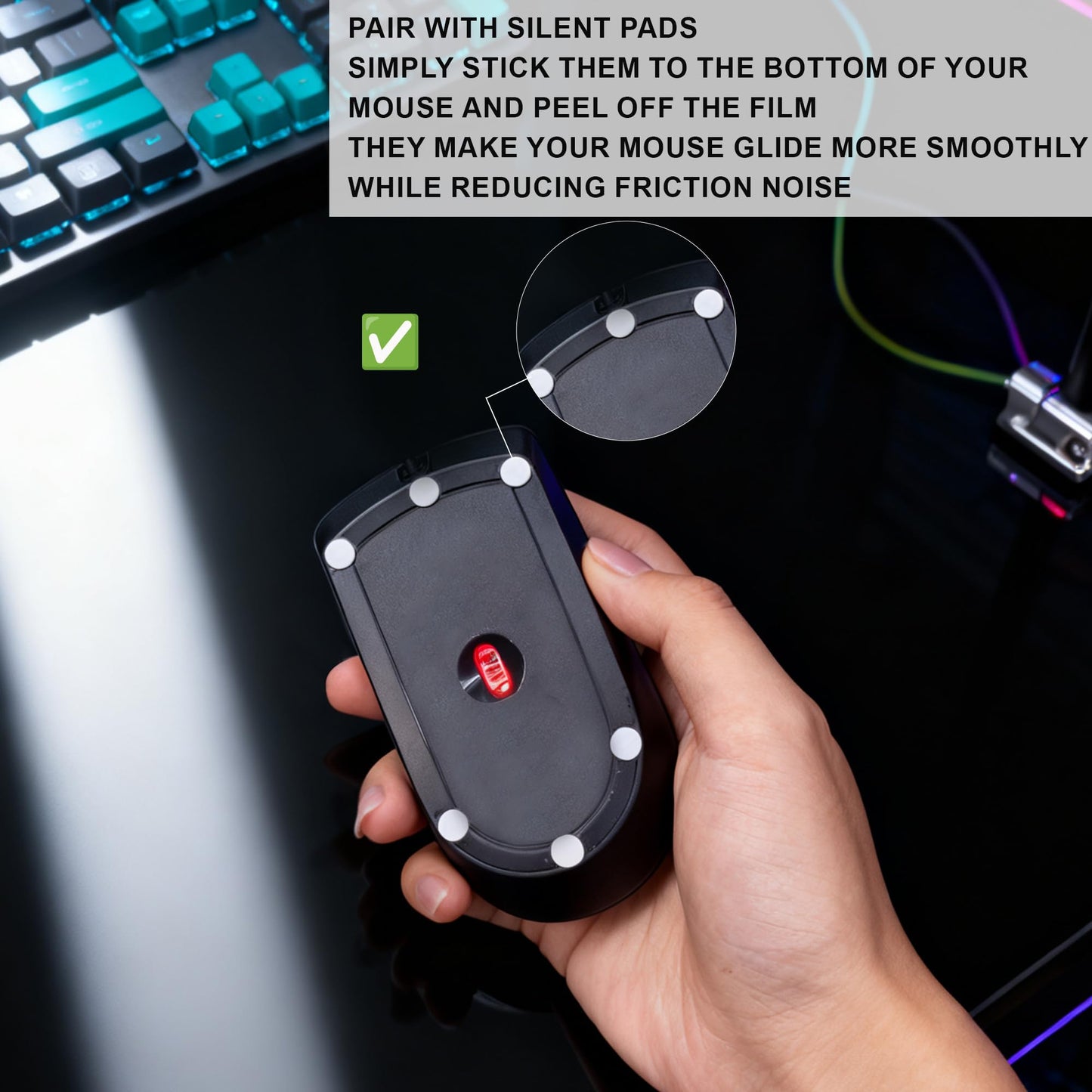 BoBliss Glass Gaming Mouse Pad-15.7"x 11.8",Ultra-Smooth Gaming and Office Mousepad-Professional-Grade Esports Mouse pad,Non-Slip Base with Noise-reducing Pads,White.
