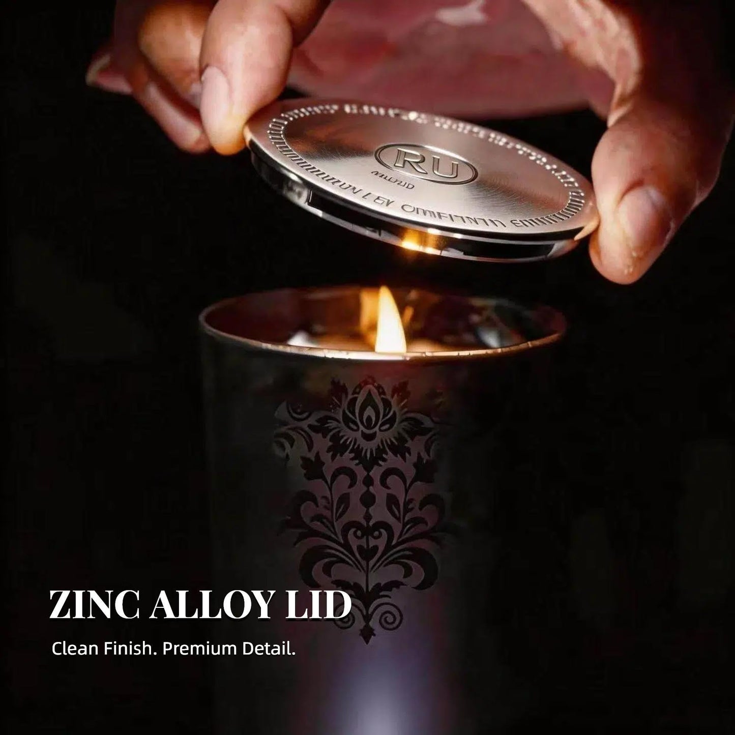 Luxury Black Crystal Candle Gift Set for Men 3 Pack 7oz Soy & Beeswax Candles with Real Natural Crystals, Zinc Alloy Lids & Wick Trimmer, 120H Burn Time, Masculine Woodsy Home Fragrance