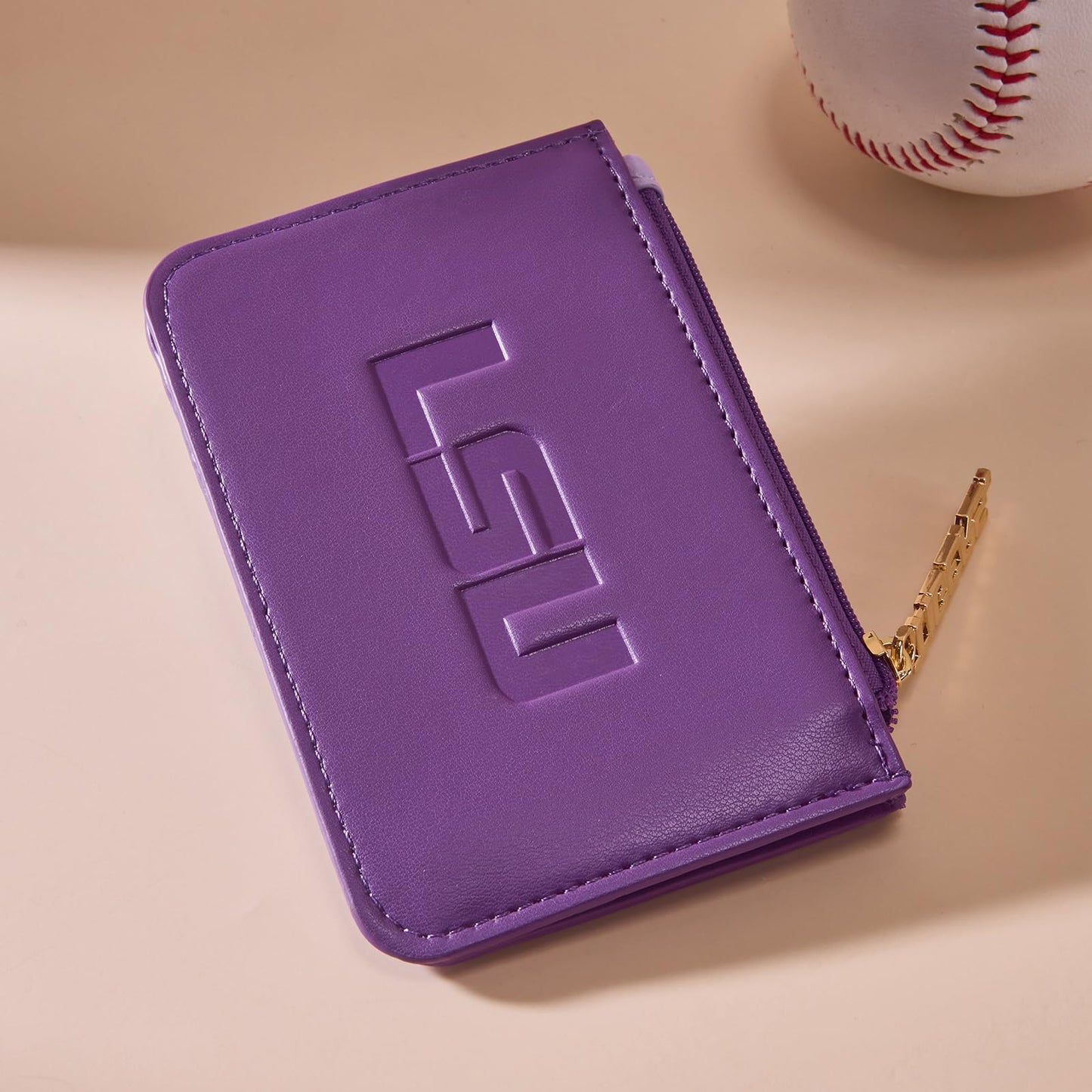 Montana West LSU Slim Wallet with RFID Blocking Card Holder, LSU Tigers Team Slim Wallets for Gift, Game Day & Concert Essential | Purple, NC-LSU021PP