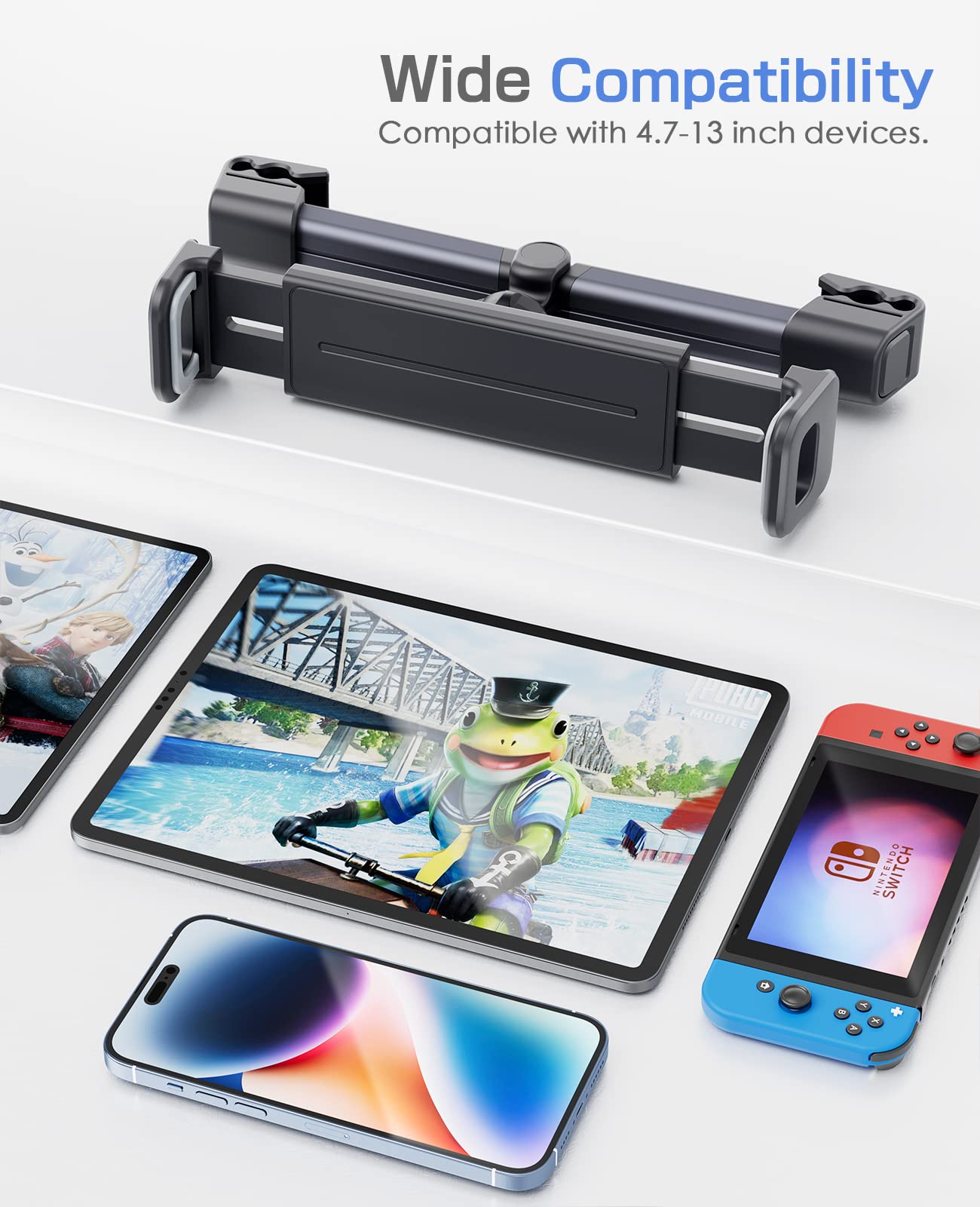 TOCHIO 2 Pack Tablet iPad Holder for Car Backseat Tablet Holder Phone Mount Stand for iPad, Tablets, Nintendo Switch, iPhone, Smartphones, Gift for Men and Women (Style B)