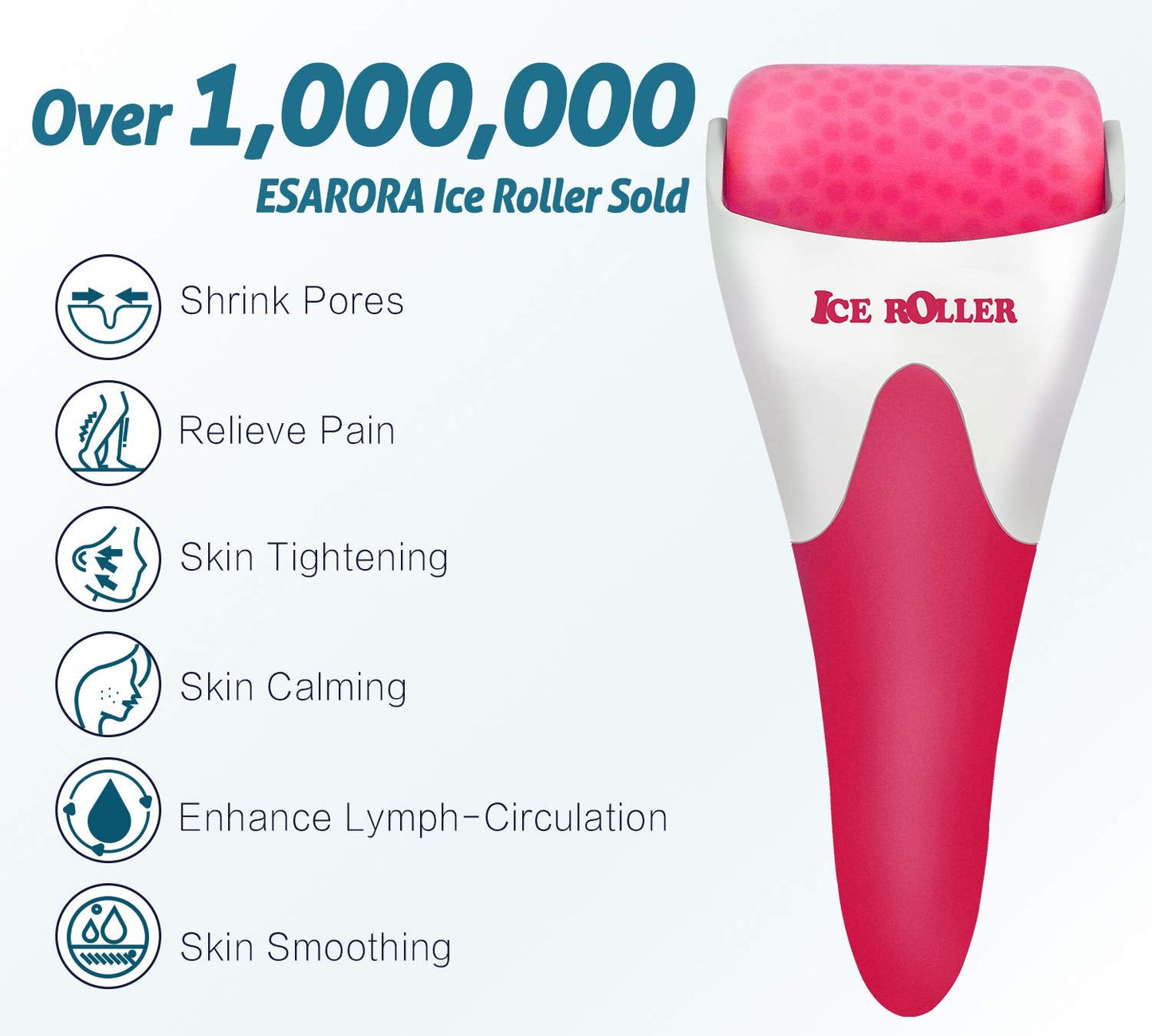 ESARORA Ice Roller for Face & Eye, Puffiness, Migraine, Pain Relief and Minor Injury, Skin Care Products