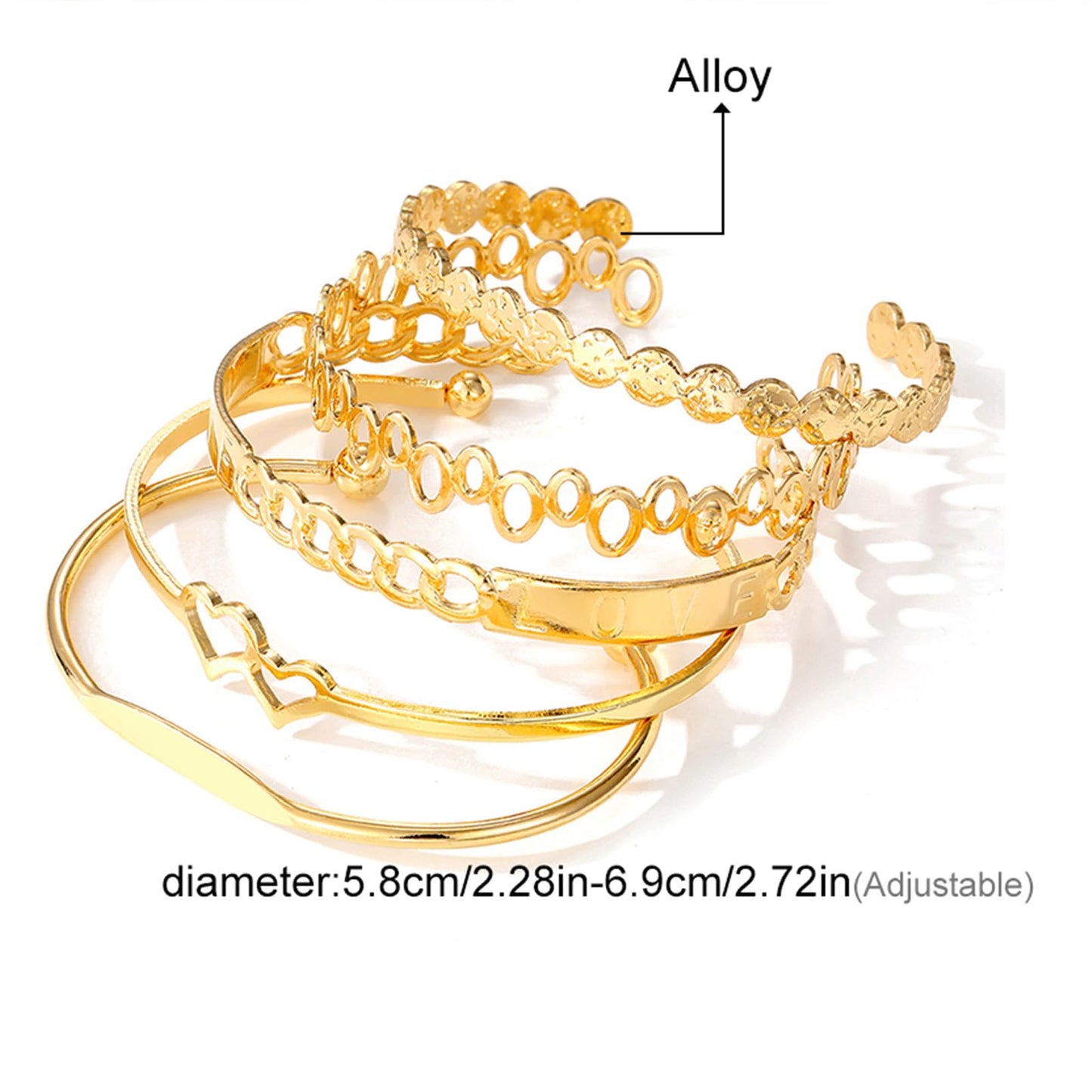 IFKM Gold Bangles Bracelets For Women, 14k Gold Plated Multi Layer Stackable Cuff Bracelet Set, Trendy Elegance Charms Non Tarnish Minimalist Textured Boho Jewelry for Women