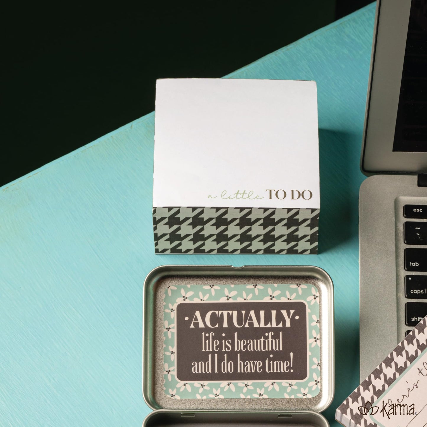 Karma, Block Notepad, 500 Sheet Memo Paper Cube, Non-Sticky Memo Pad Cube for Office, and Home, Houndstooth