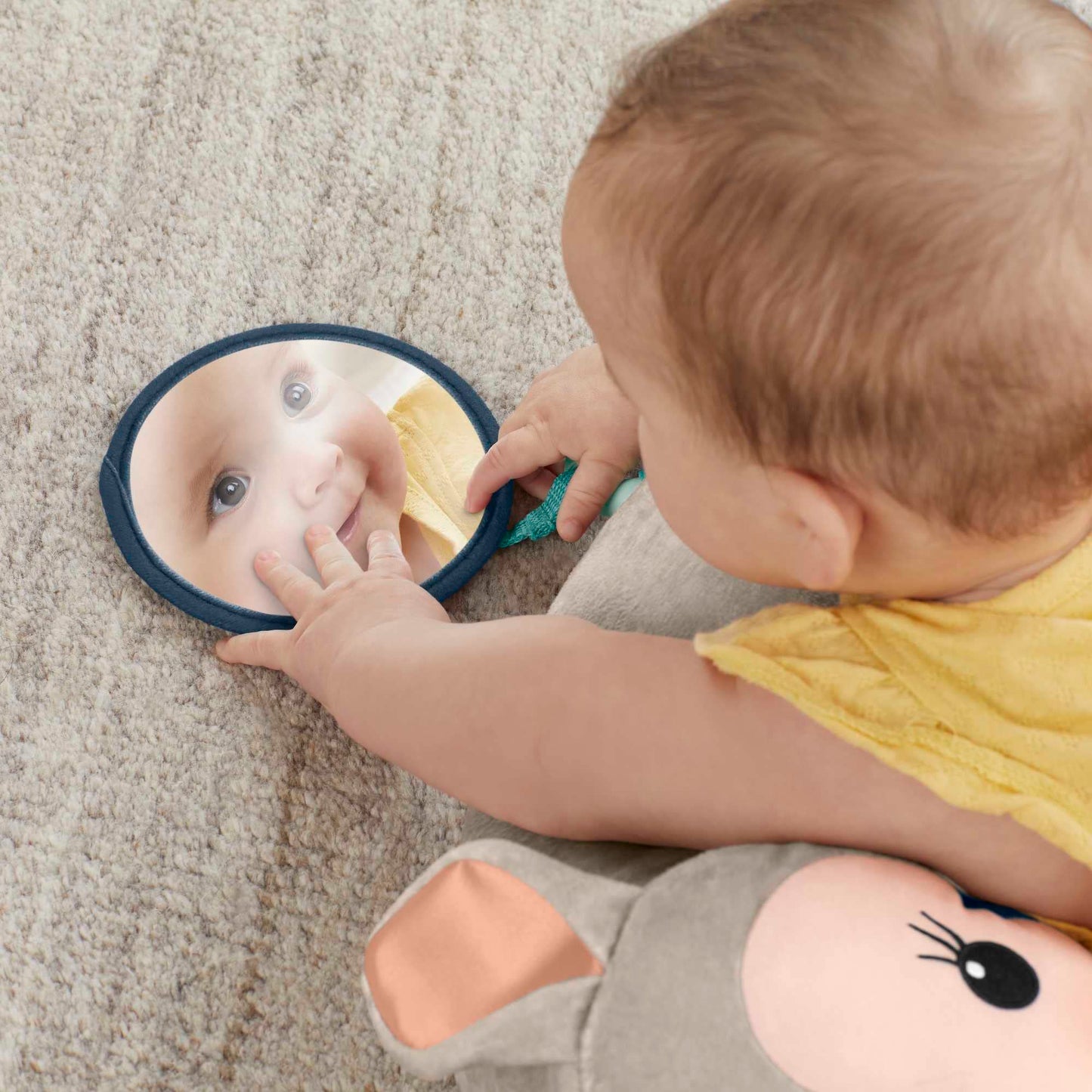 Fisher-Price Baby Toy Tummy Time Fawn Wedge, Animal-Themed Support with Mirror, Teether & Rattle for Developmental Play Newborns Ages 0+ Months