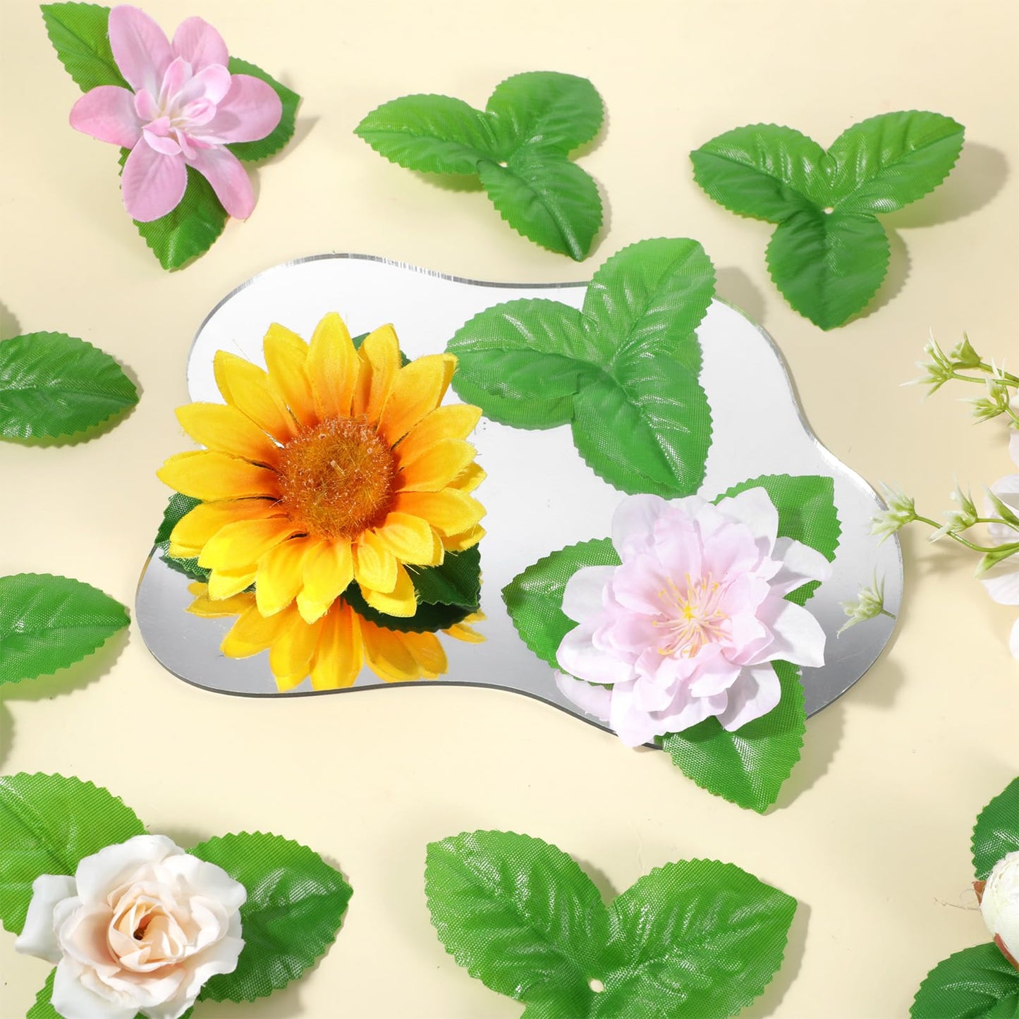 Yolev 200pcs Artificial Leaves 3.74 inch Flower Rose Leaf Fake Leaves for Crafts Wedding Decorations Supplies Rose Leave Fake Leafs