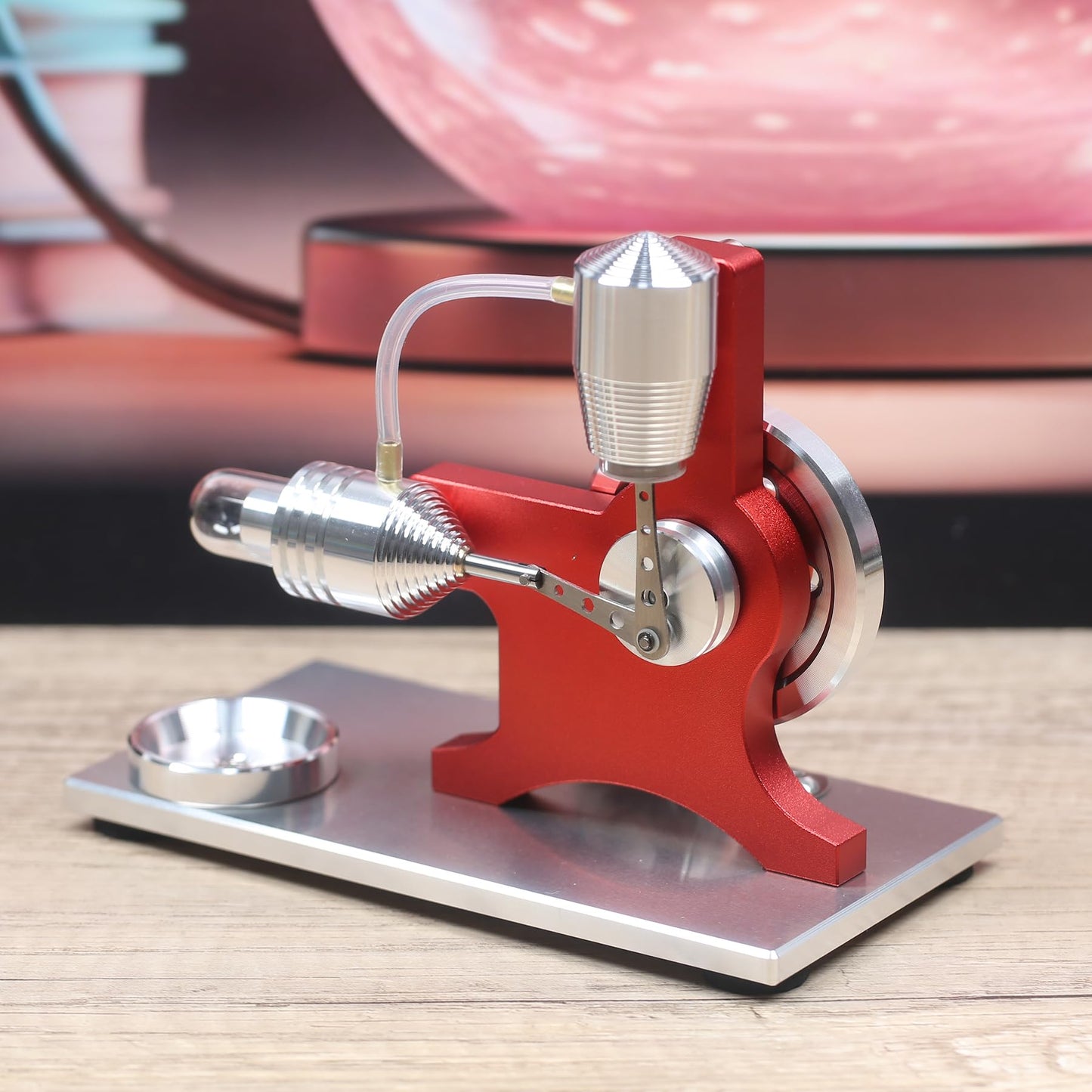 Sunnytech Hot Air Stirling Engine Motor Model Educational Toy Electricity Generator Colorful LED SC005-M16-CF