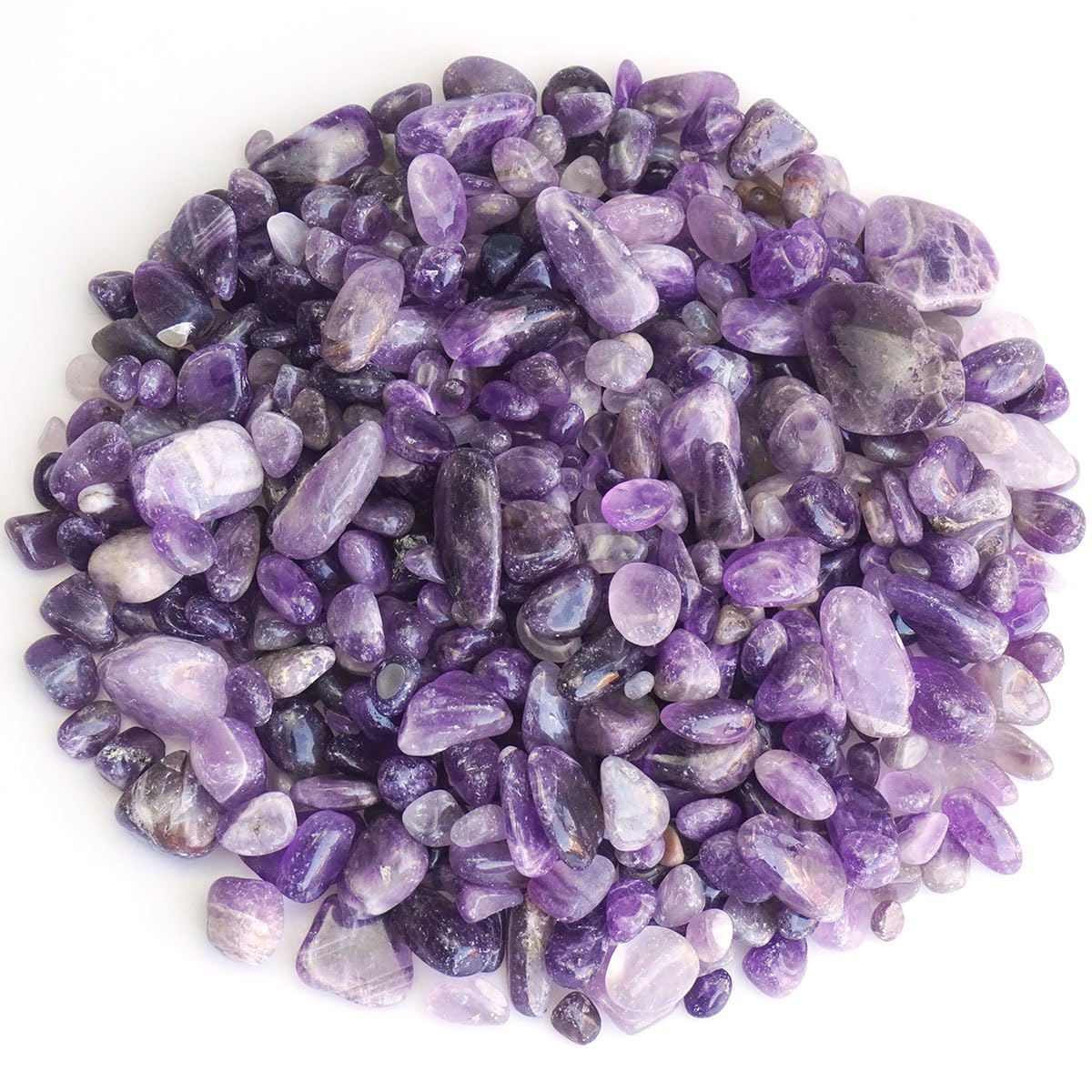 XMHOME 3 Pounds Amethyst Tumbled Stones - Purple Polished Crystals for Vase Filler, Meditation, and Home Decor