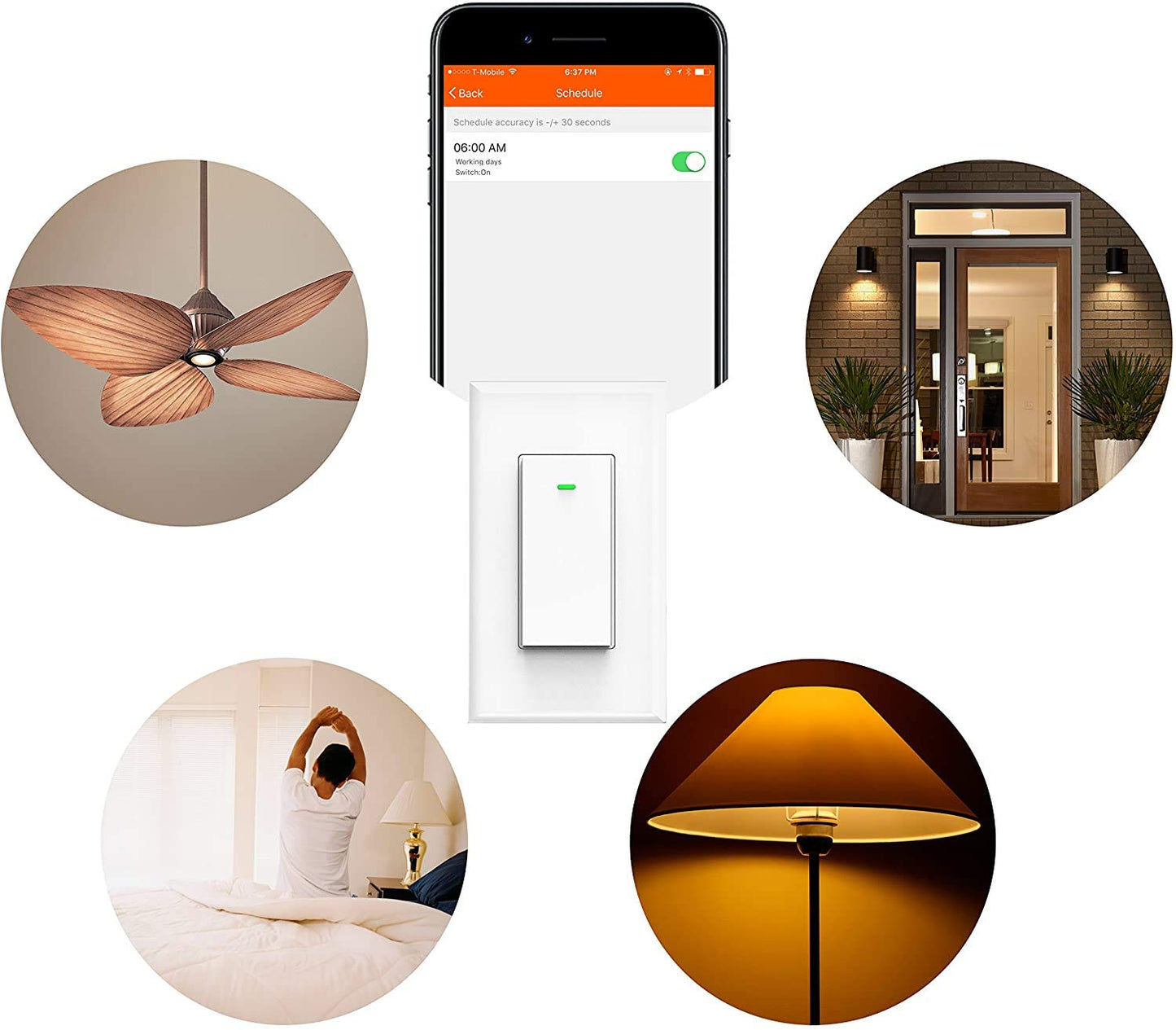 Smart Switch, Works with Alexa and Google Home, Voice Control, No hub Required Timing Synchronization, Suit for 1/2/3/4 Group Type Switch Box Micmi, Neutral Wire Required(1 Gang Smart Switch) 1 Pack