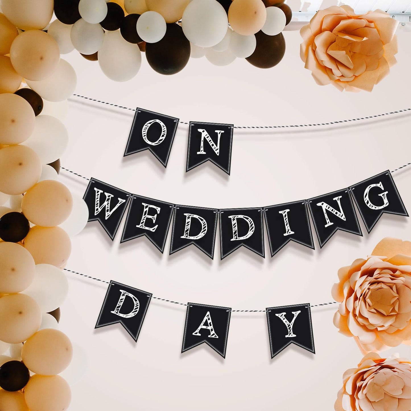 TaoBary 41 Pieces DIY Black Custom Banner Kit Includes 36 Pcs Black Blank Banners 4 Pcs White Chalk and Rope Custom Signs Phrase Banner for Birthday Wedding Baby Shower Themed Party Decorations