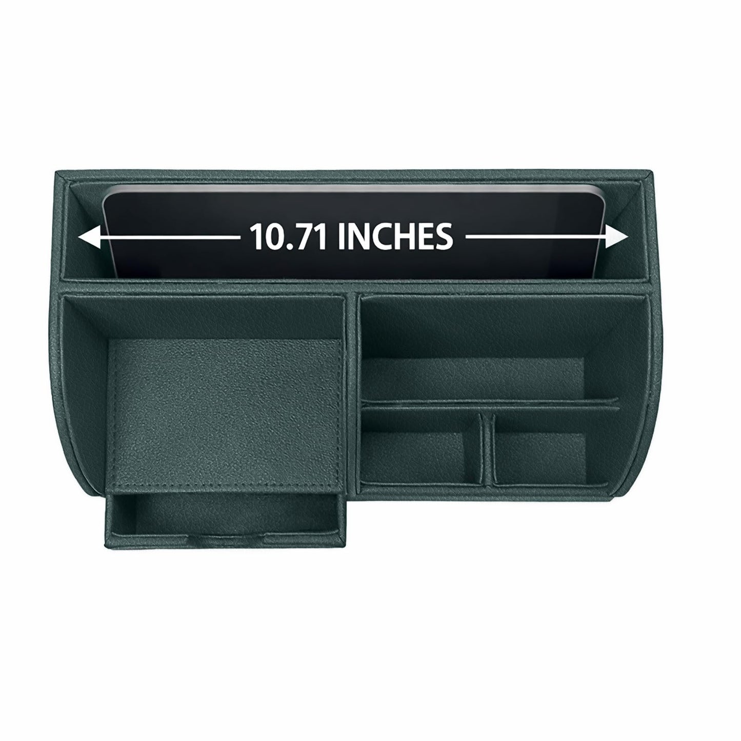 UnionBasic Desk Organizer - Multifunctional Leather Desktop Pen Holder Storage Box - Business Card/Pen/Pencil/Mobile Phone/Stationery Holder, Dark Ivy