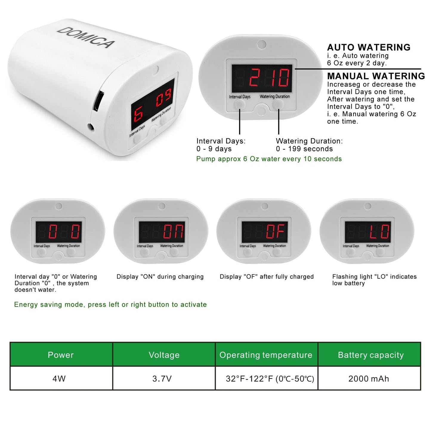 DOMICA Automatic Plant Waterer Indoor Self Watering System for 16 Potted Plants, Auto Drip Irrigation Kit Water Timer
