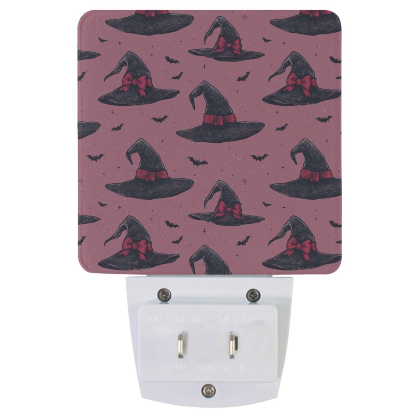 Halloween Witch Pink Bow Happy Halloween LED Sensor Night Light Set of 2 Happy Black Bat Castle Moon Spooky Ghost Boo with Adjustable Brightness Eye-Caring for Home Bedroom Office Parlour
