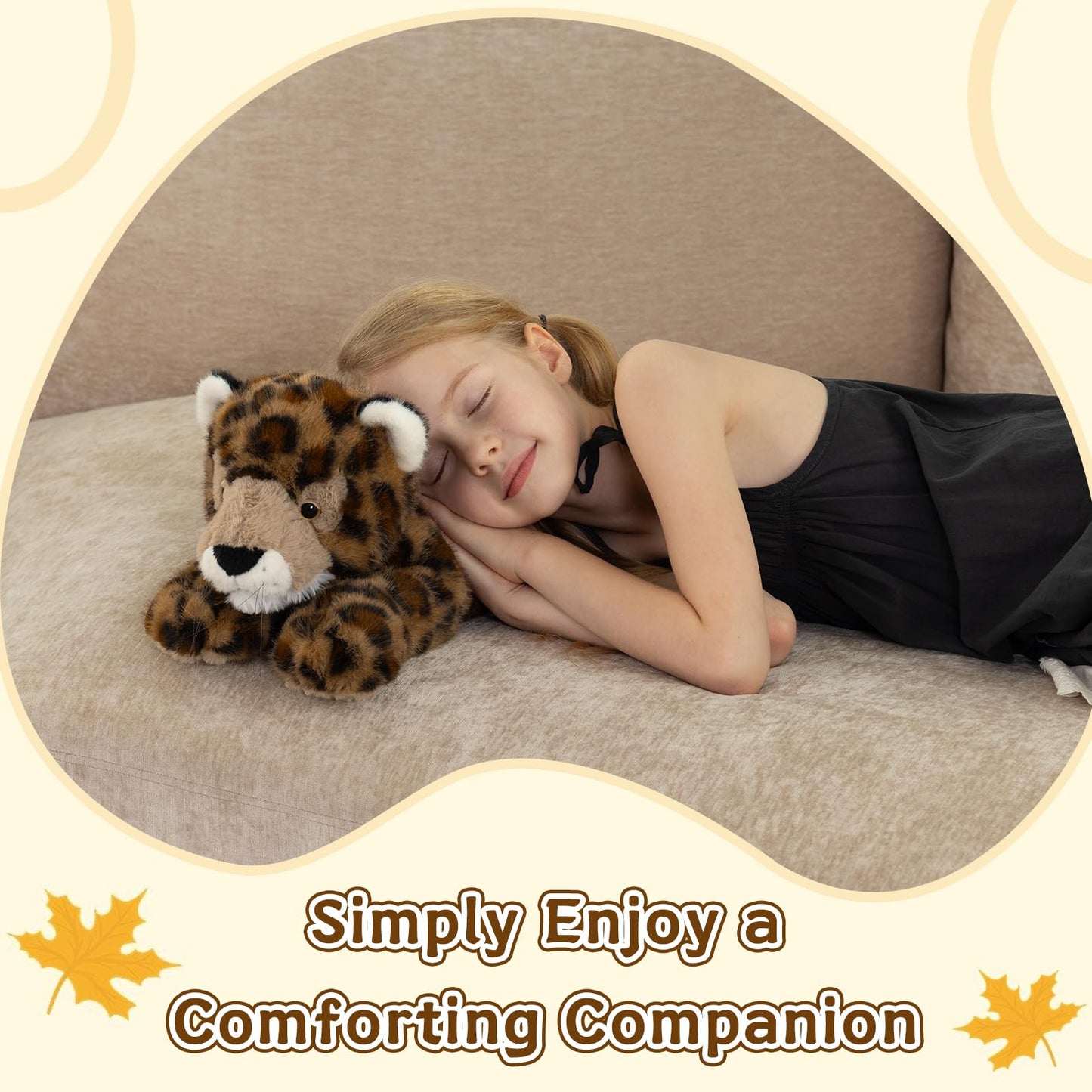 MorisMos 16 Inch Cheetah Stuffed Animal, Soft Cute Cub Plush, Wild Cheetah Animals Fun Gift for Boys, Girls, Kids