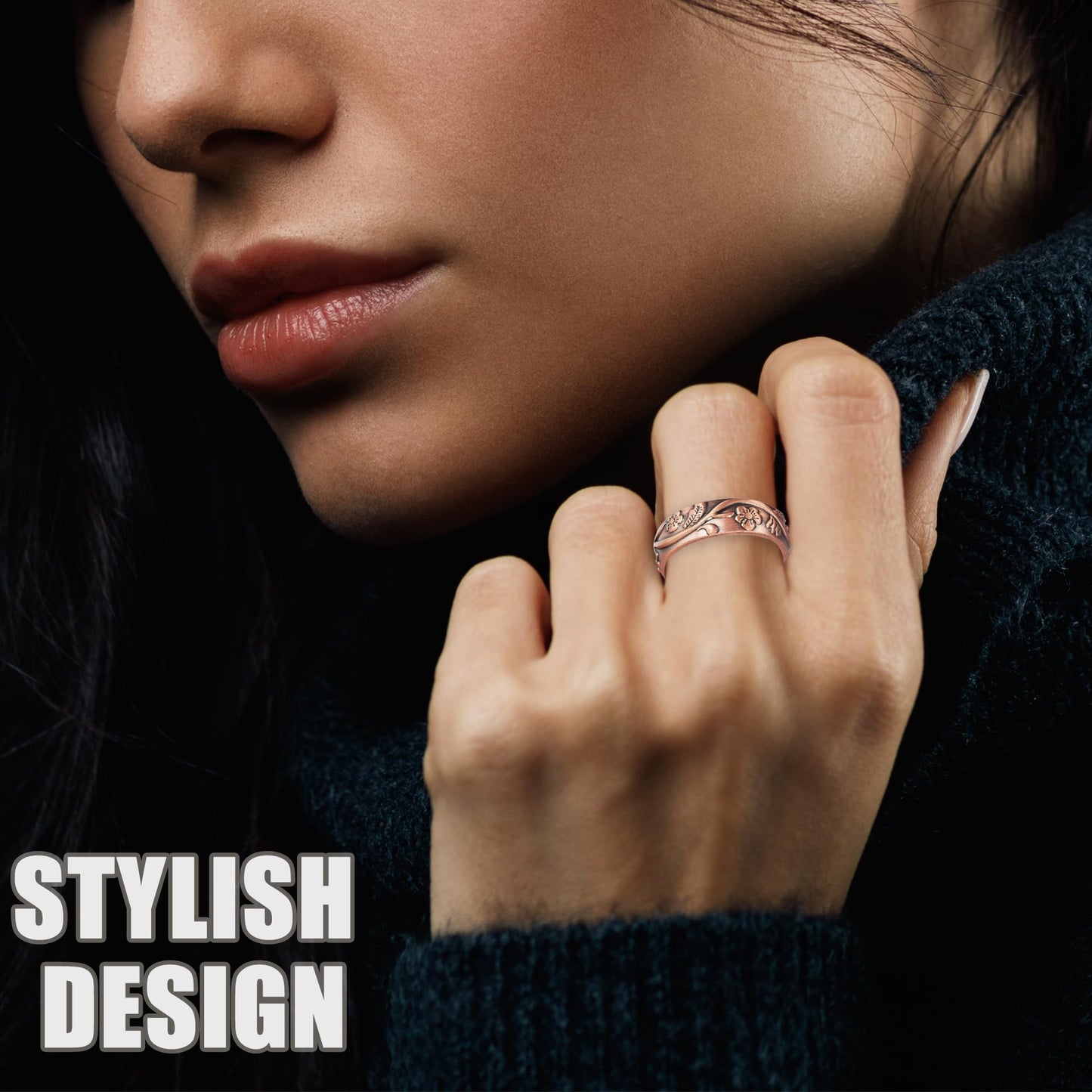 MagVIVACE Copper Ring for Women, Magnetic Ring with Magnet(gh)