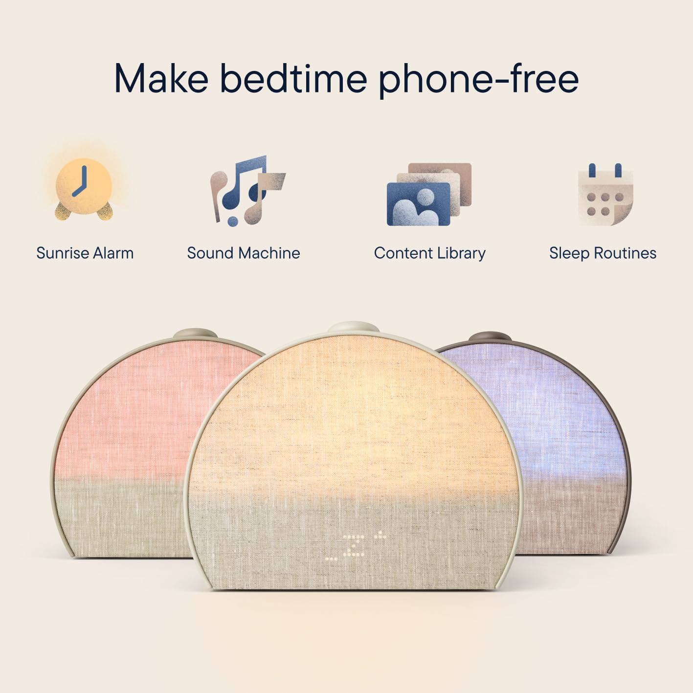 Hatch Restore 3 Sunrise Alarm Clock, Sound Machine, Smart Light (Putty) - White Noise, Screen-Free Sleep Routine