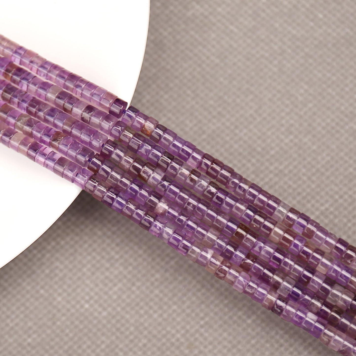 BONNY BOXX 150PCs Natural Amethyst Spacer Beads, Loose Semi Precious Flat Round Gemstone Heishi Disc Stone Beads for Beading Jewelry Making 4mm*2mm