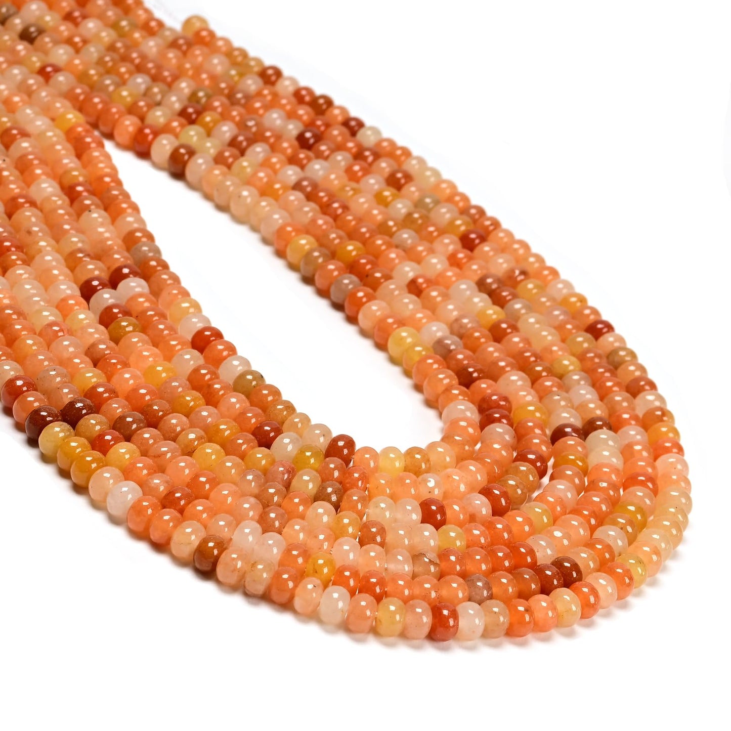 ICAI 4x6mm Natural Rondelle Beads – Loose Gemstone Spacers for DIY Jewelry Making (Red Aventurine)