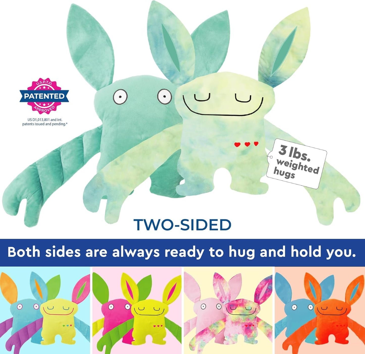 Bumpas Ollo Weighted Plush Toy - Calming, Machine Washable, Realistic Hug - Ages 3 and Up