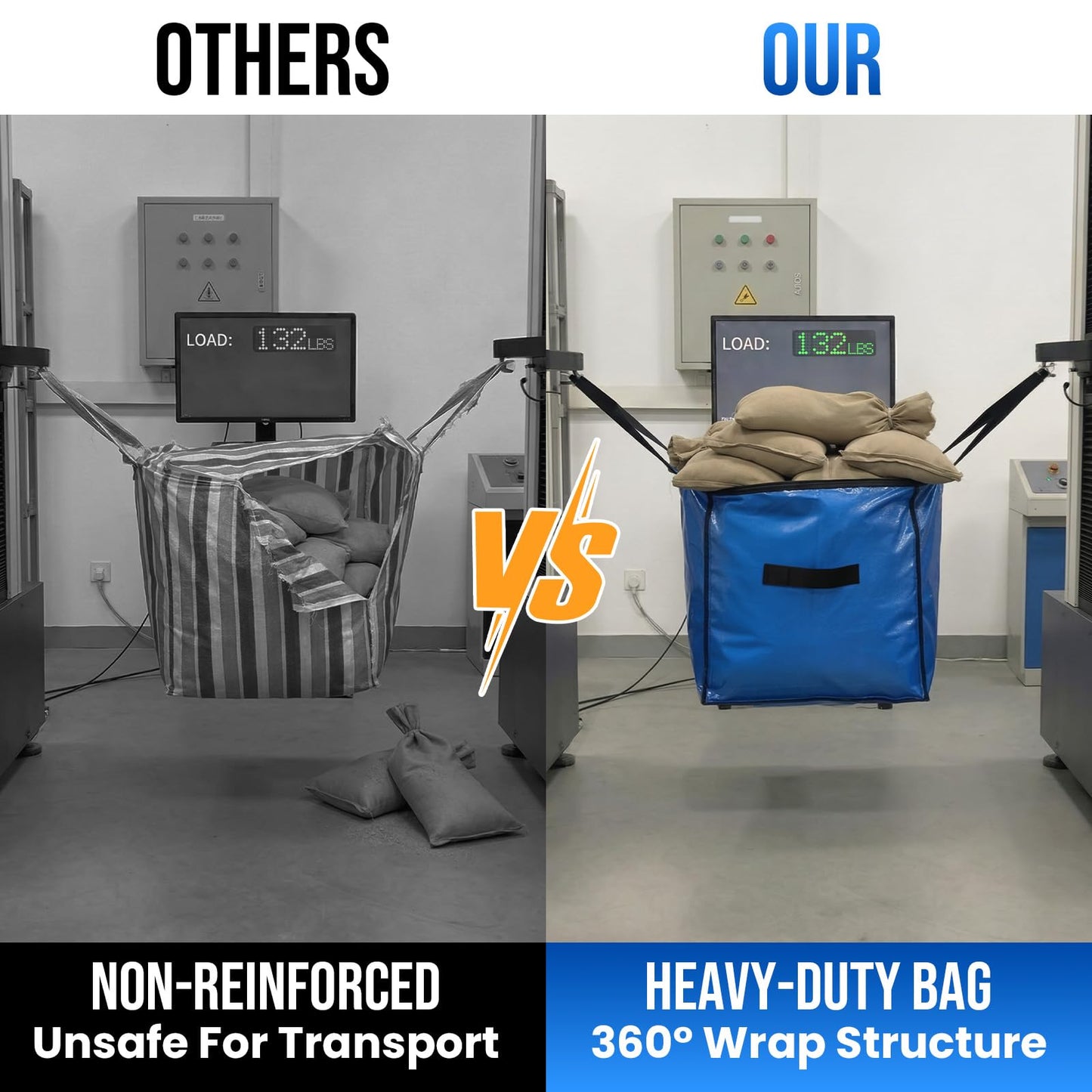 TAILI Extra Large Moving Bags, 4 Pack Blue Heavy Duty Totes For Storage with Visible Window, Wrap Around Handles, Storage Bags for Space Saving, Alternative to Moving Boxes