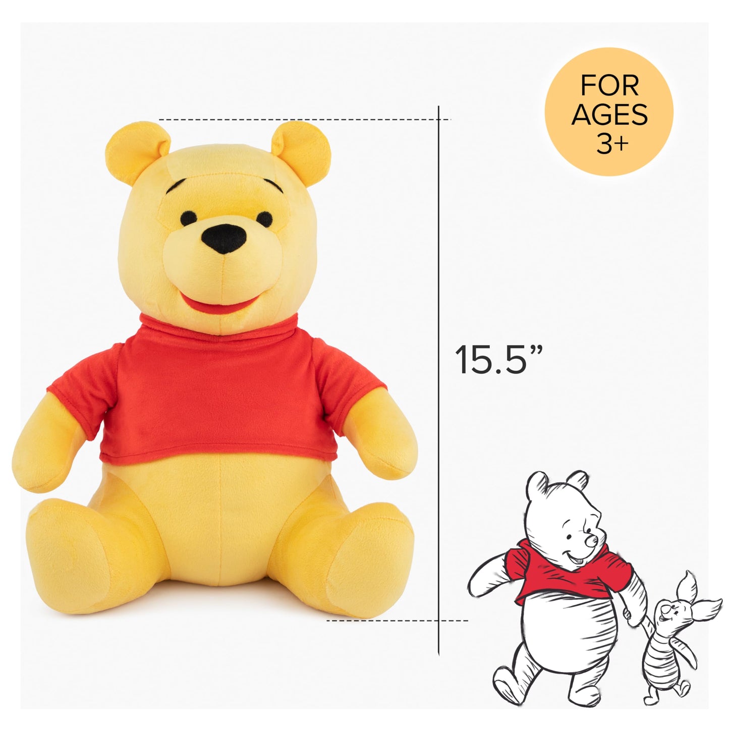 Jay Franco Disney Winnie The Pooh Pillow Buddy - Super Soft Polyester Microfiber, 16 inches (Official Disney Product)