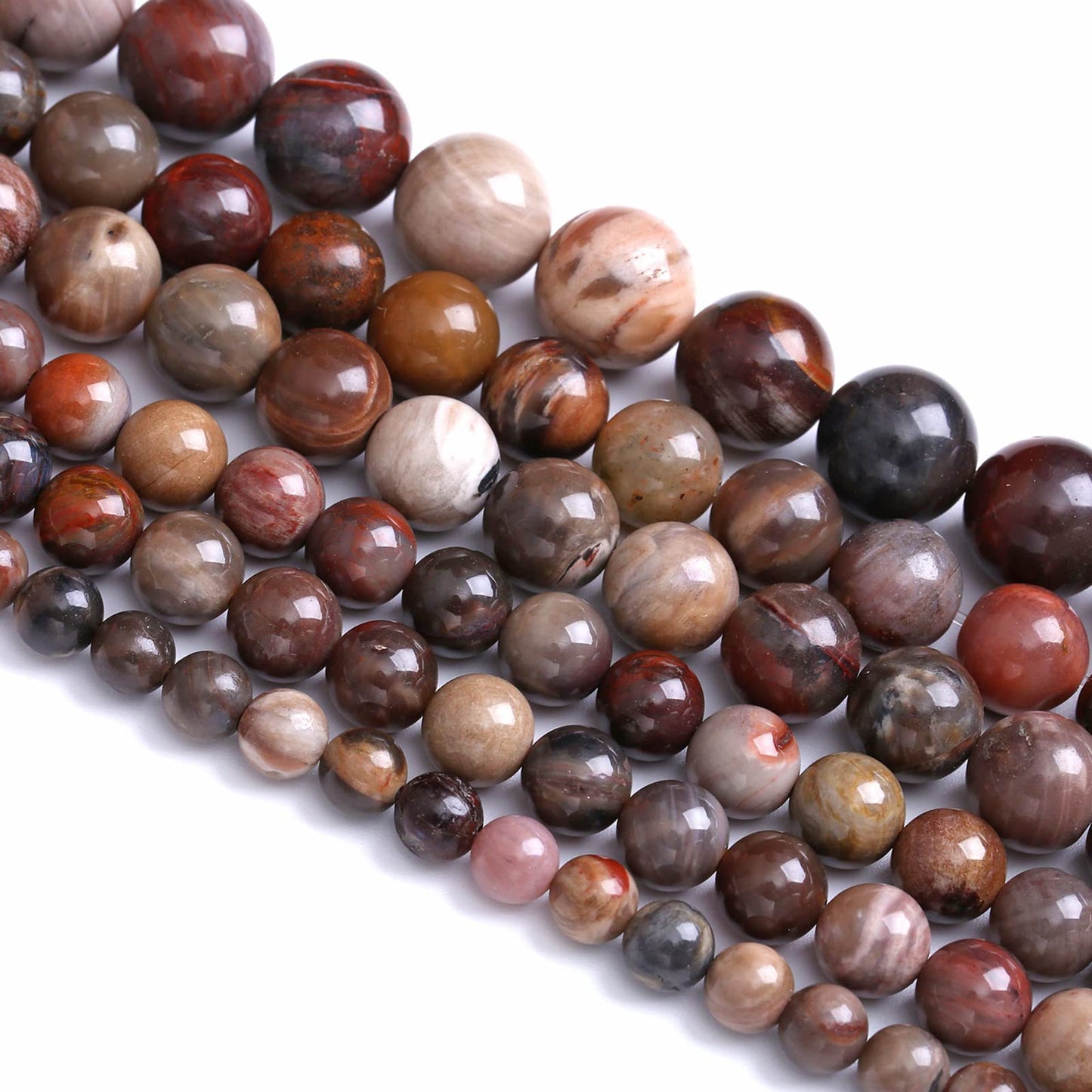 6MM 60PCS Natural Stone Petrified Wood Jasper Loose Beads for Jewelry Making DIY Bracelet