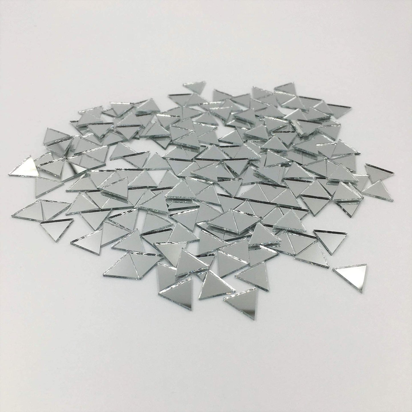 NUO RUI 15mm Mini Triangle Shape Mirror Mosaic Tiles Small Craft Mirror 120 Pcs