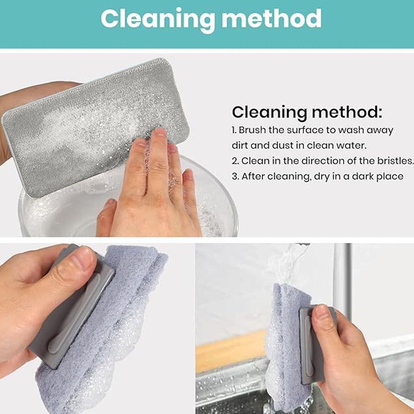 HEEPDD Window Screen Cleaner, Brushes Mesh Screen Kit for, Skylight and Sliding Doors Window Cleaner, ABS Material, Efficient Nan Household Daily