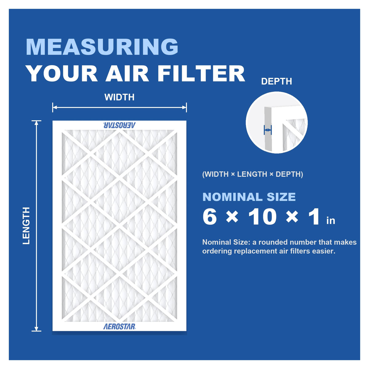 Air Filter 6x10x1 MERV 8 AC Filter (4 Count)
