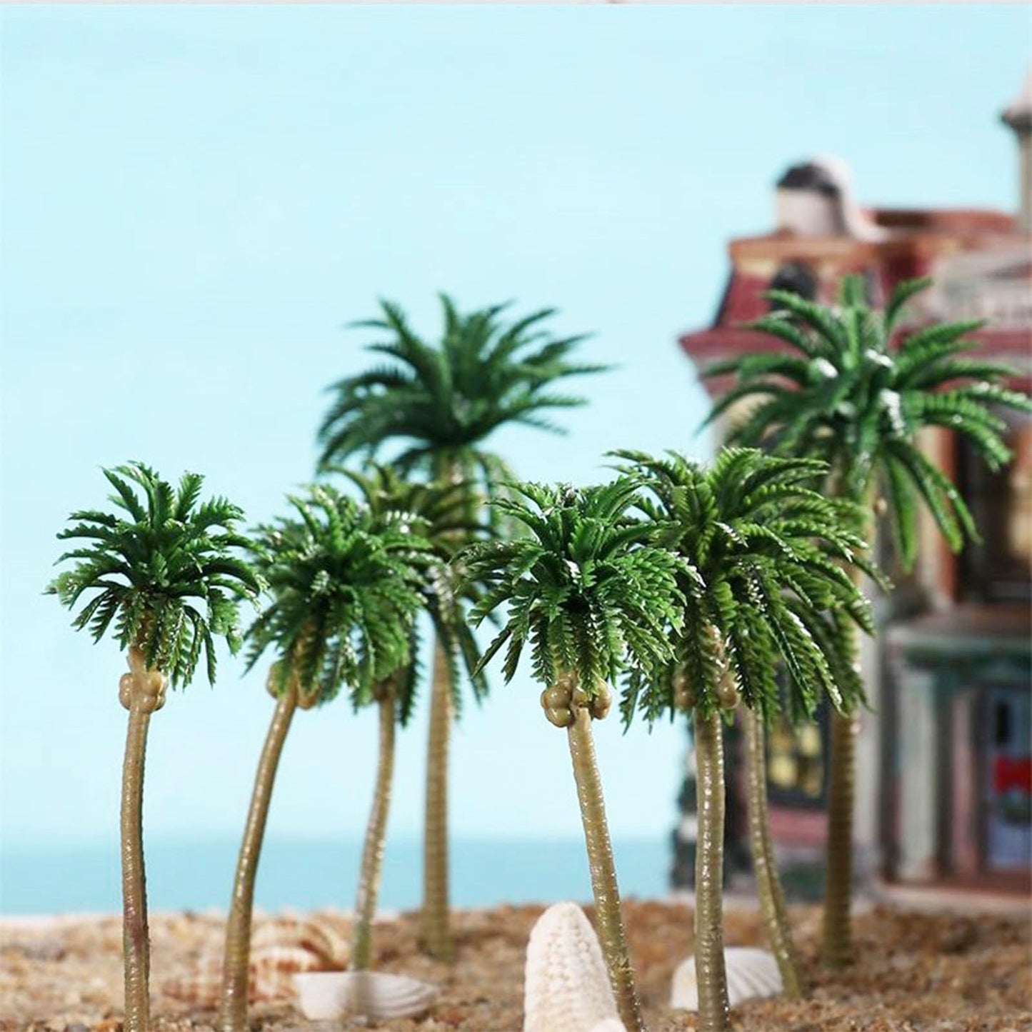 Cayway 50 PCS Model Trees Coconut Palm Model Trees, Mixed Model Trees for Model Train Railway Architecture Diorama DIY Scenery Landscape