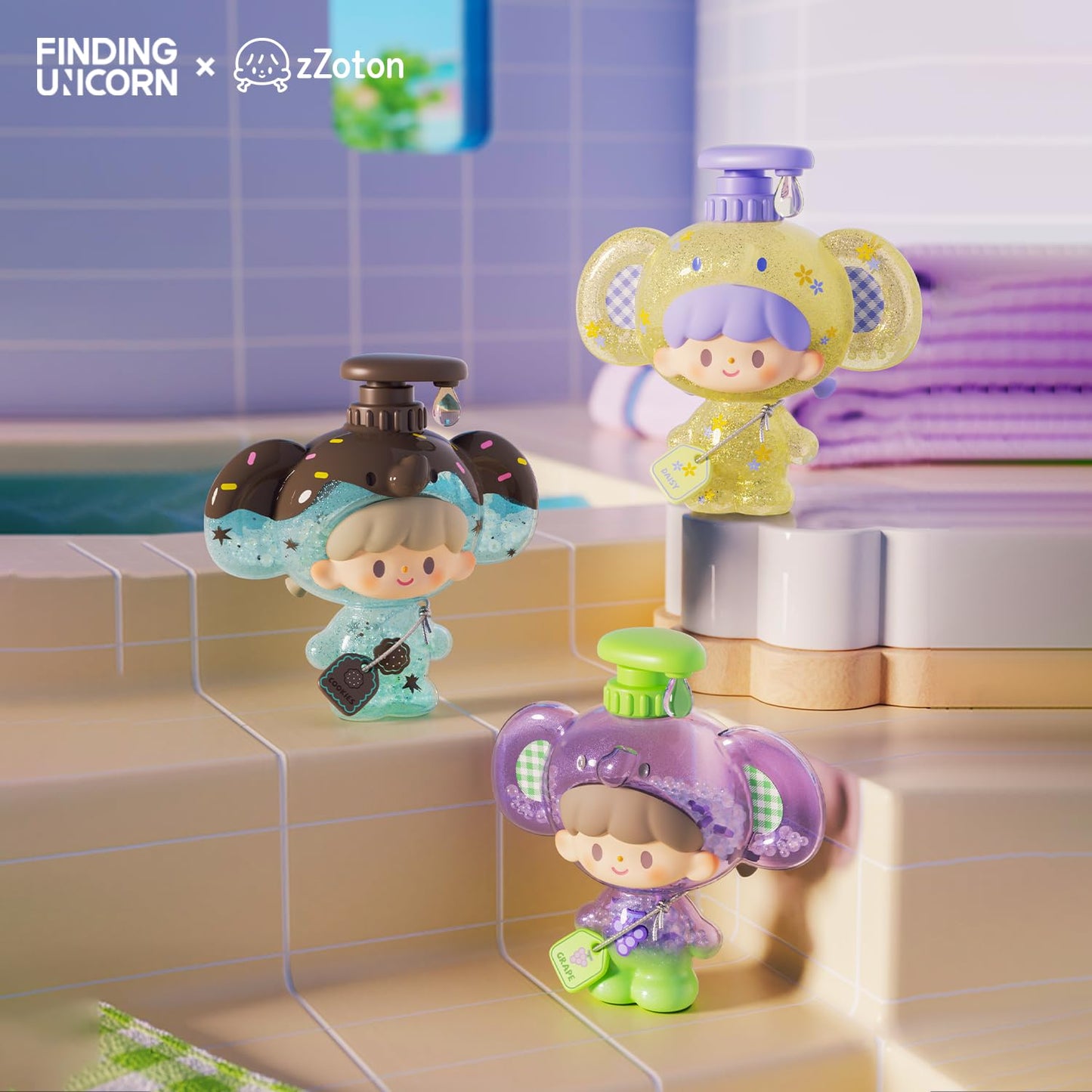 FINDING UNICORN zZoton Bubble Bath Baby Series Blind Box(Whole Set 10pcs)