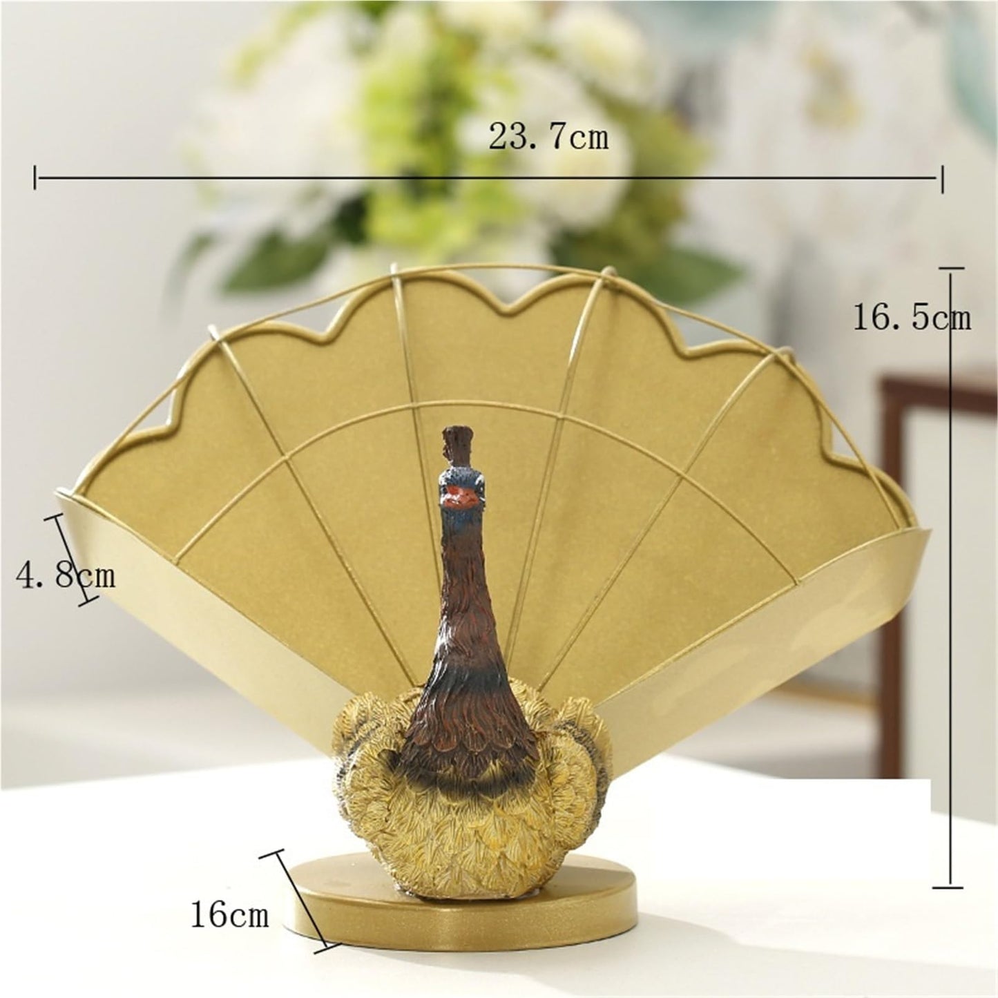 FXLTHIYBO Sleek Creative Forged Metal Succulent Planter Animal Peacock Sculpture Stand Garden Decoration for Indoor use(C)