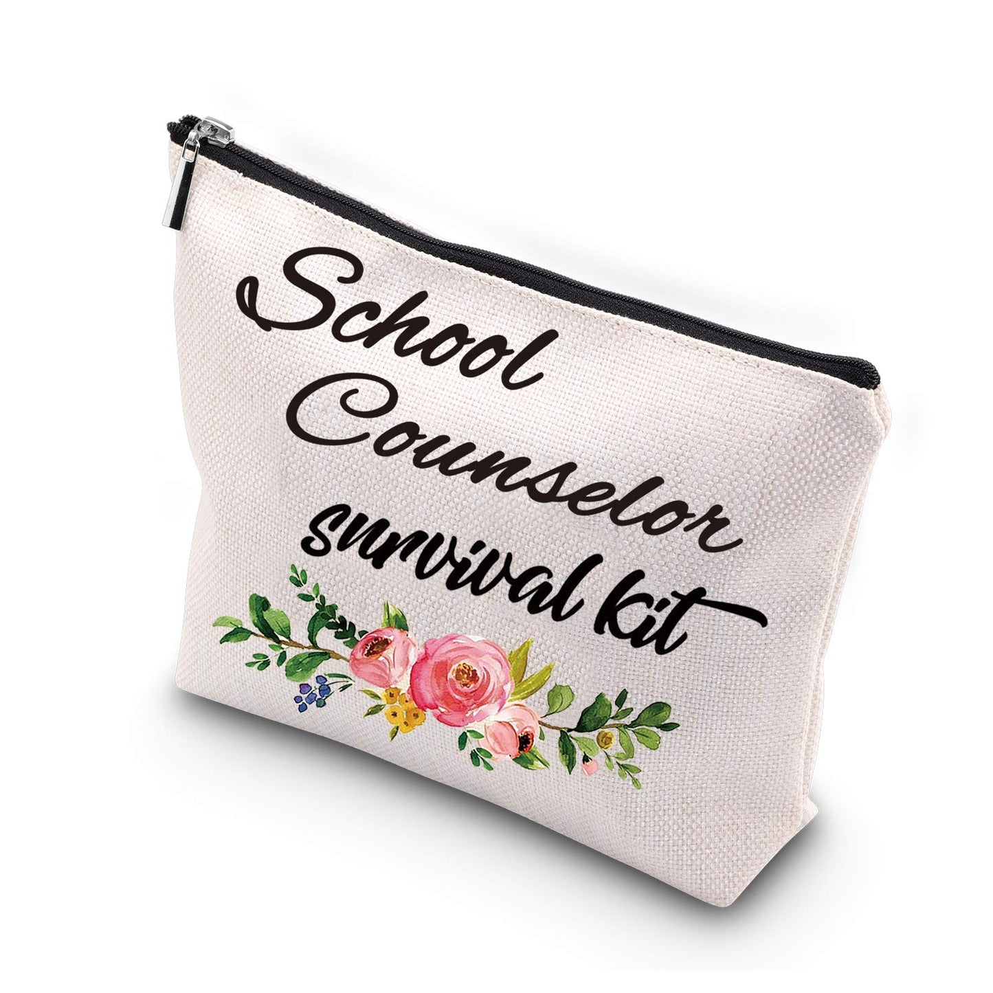 Generic WCGXKO School Counselor Gift Counselor Survival Kit Portable Travel Accessories Toiletry Bag Makeup Bag Talk Less Smile More
