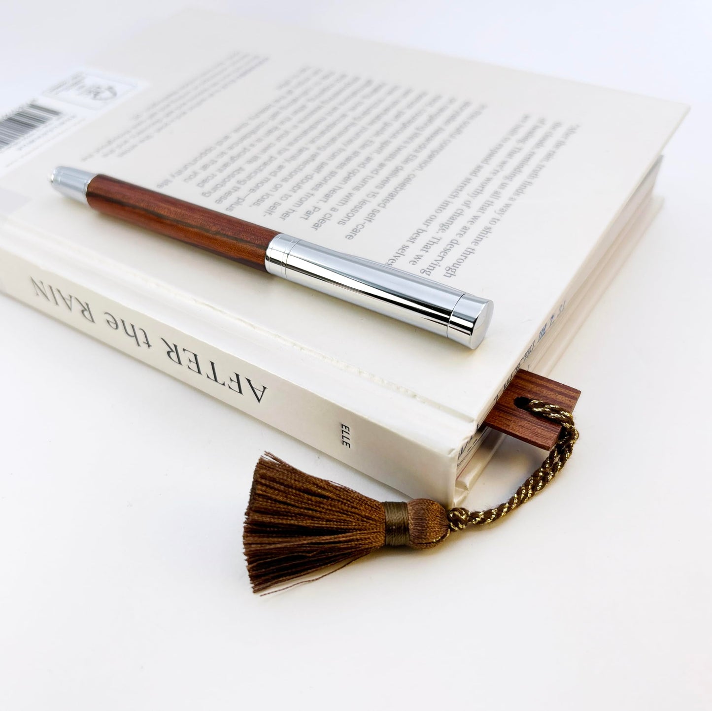 LACHIEVA LUX Fancy Walnut Rollerball Pen with Ruler/Book mark Set, Luxury Stationery Gift for Woman, Man