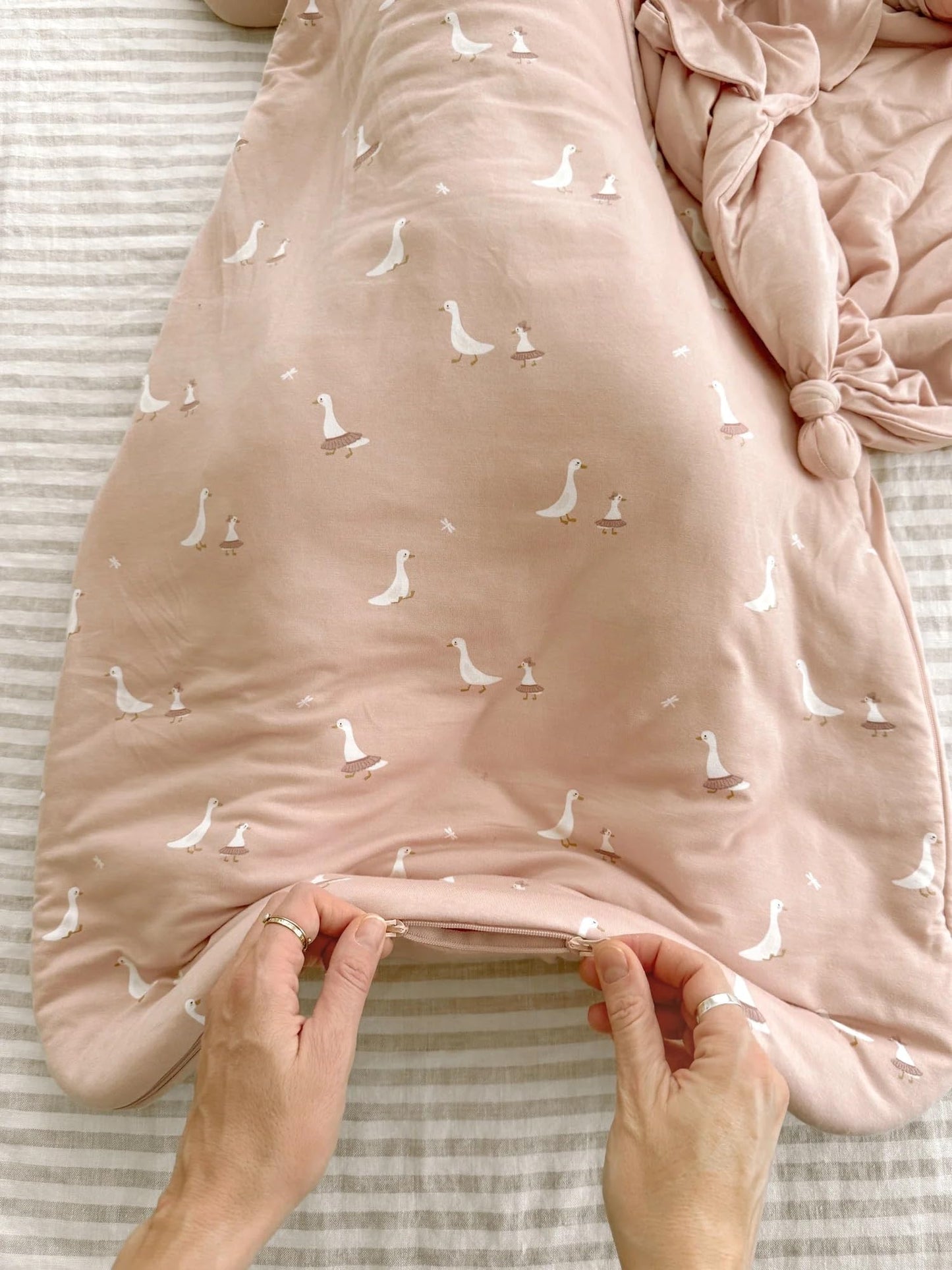 GUNAMUNA Sleep Sacks for Babies Toddlers and Newborns, Easy Changing Diaper Zipper, 1.0 TOG, Tutu Goose, 24-36 Months