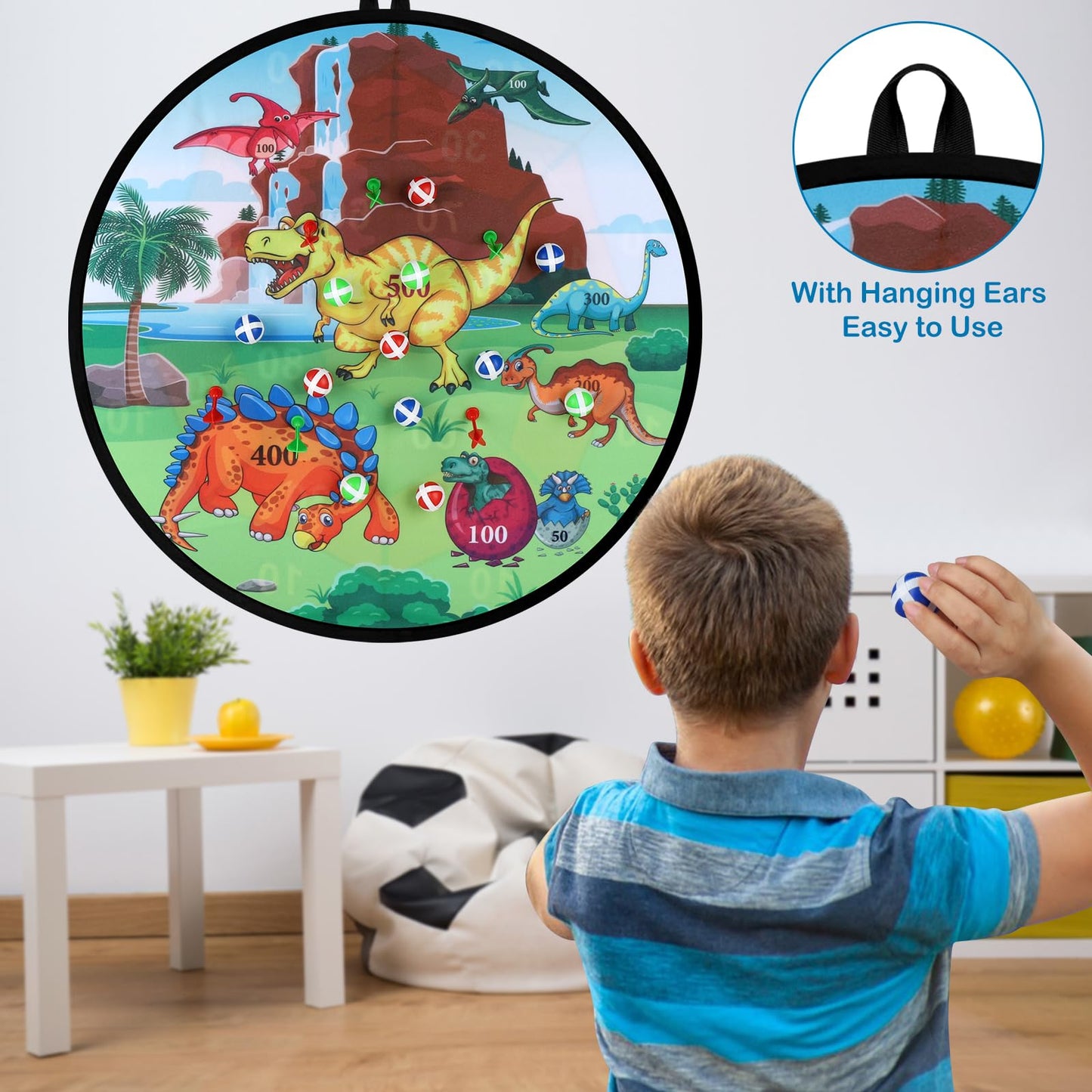Accmor 29" Large Dart Board for Kids, Kids Dart Board with Sticky Balls, Backyard Indoor Outdoor Games Birthday Gifts for 3 4 5 6 7 8 9 10 11 12 Year Old Boys Girls