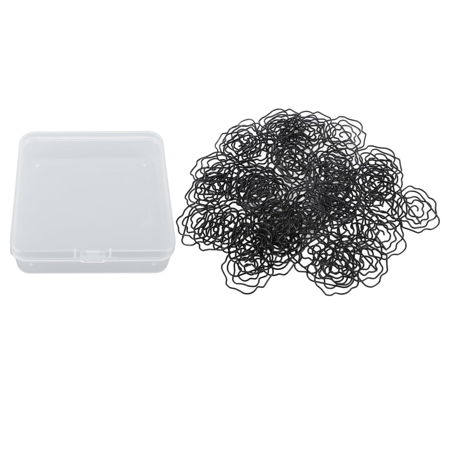 Paperclips Set, Metal Decorative Exquisite 50pcs Flower Paper Clips Cute for Office for Scrapbooking (Black)