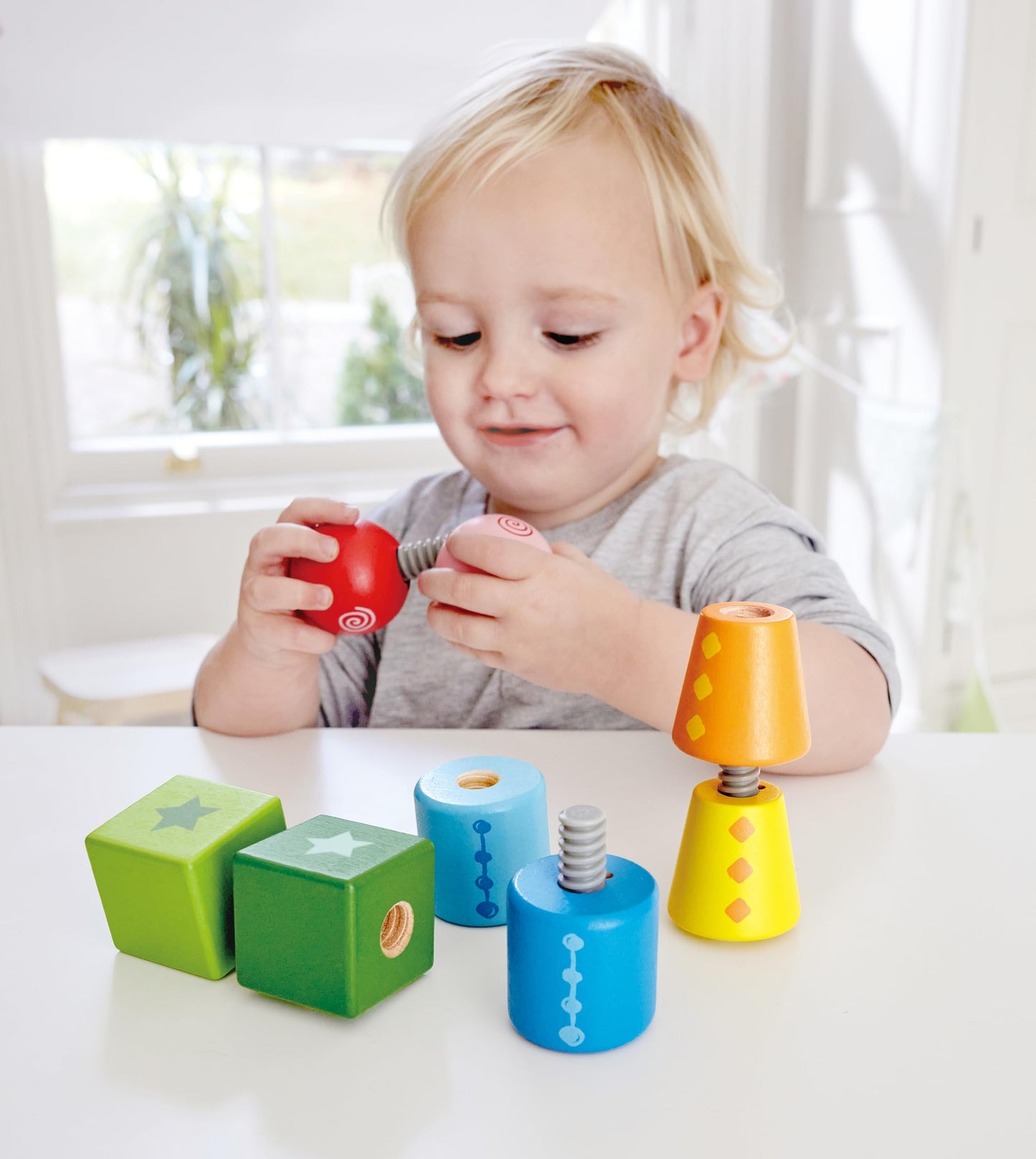 Hape Twist and Turnables Wooden Building Block Learning Set