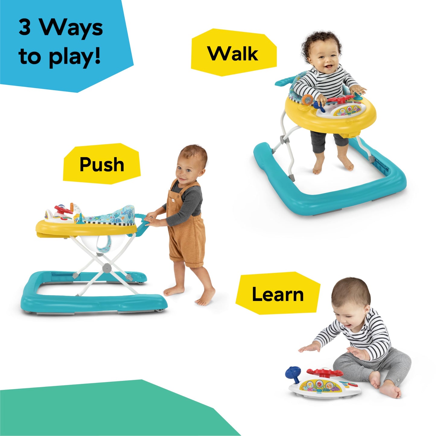Baby Einstein Ocean Explorers Dive & Discover 3-in-1 Submarine Walker, with Removable Floor-Toy, Ages 6 Months and Up