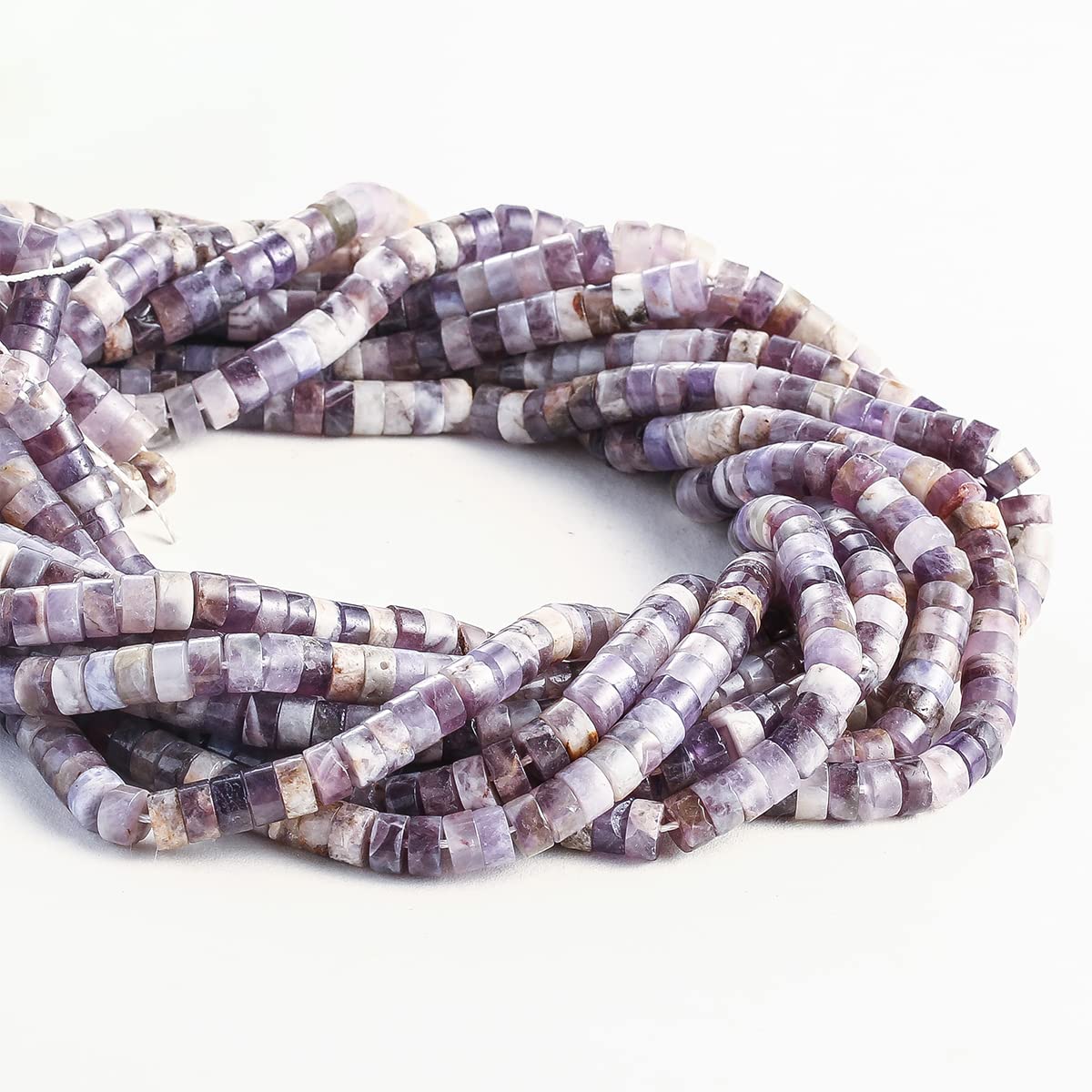 Natural Amethyst Stone Spacer Beads 6x3mm 38cm/str Flat Round Loose Semi Gemstone Caps for Making Bracelets Necklace