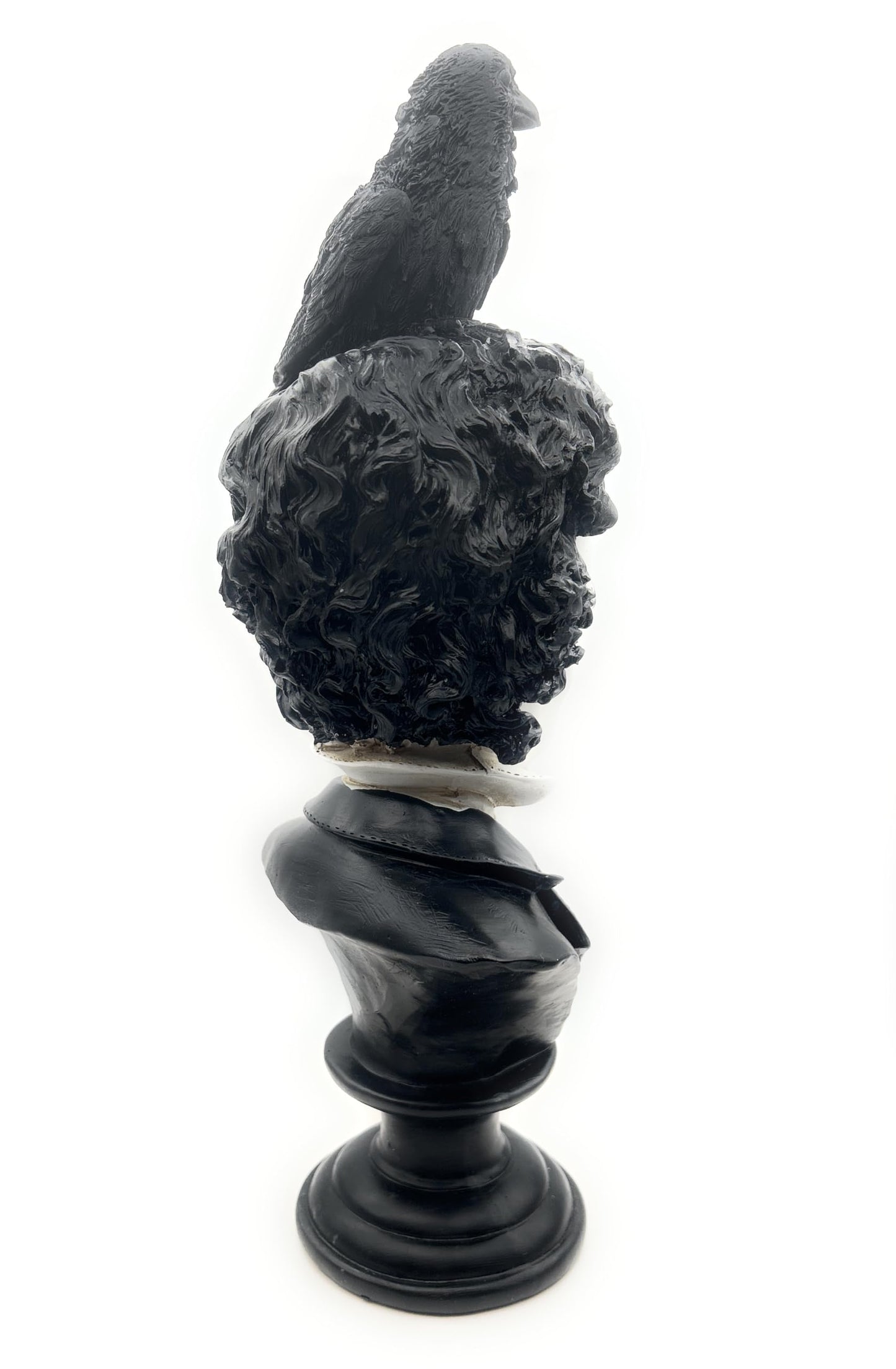 RUSTIX Edgar Allan Poe Bust Statue – Gothic Raven Figurine Inspired by “The Raven” – Decorative Statue for Literary, Gothic, and Victorian Home Decor