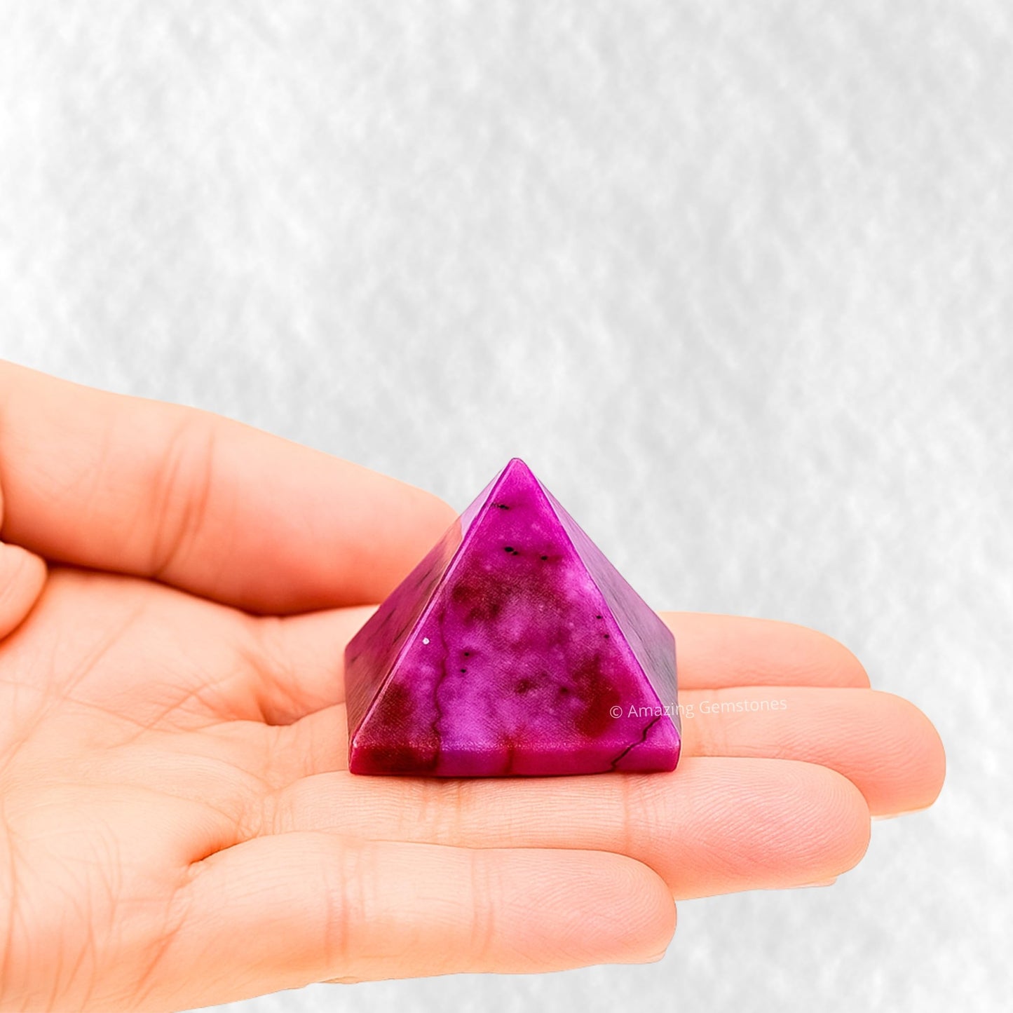 Amazing Gemstone Cobalt Calcite Pyramid Crystal Healing Stones - 1" Great Pyramid Figurine of Natural Stone Pyramid for Meditation, Reiki, Chakra Balancing and Crystal Pyramids Grid