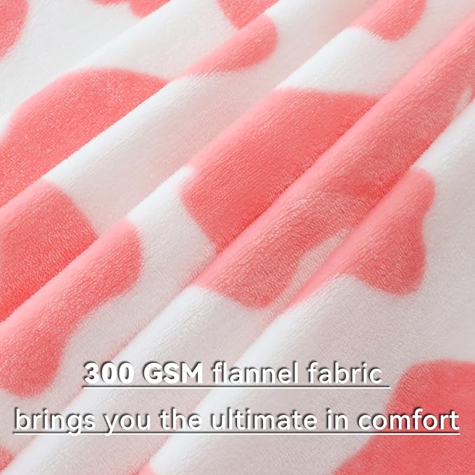 Pink Queen Fleece Blanket 90"x90" - Large Fuzzy Cow Print Bedding for Couch, Bedroom Decor - Lightweight Soft Throw Gifts for Women & Teen Girls