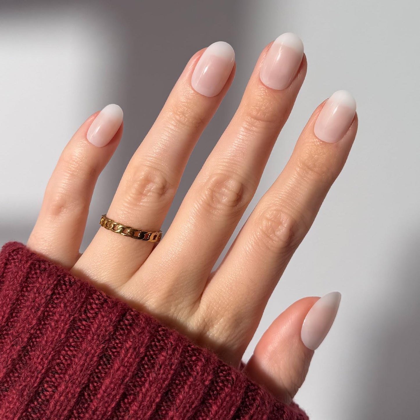 Glamnetic Press On Nails - Short Round Fake Nails, Milky White Nails, Milk Bath | 12 Sizes - 30 Nail Kit with Glue | Gift for Mom